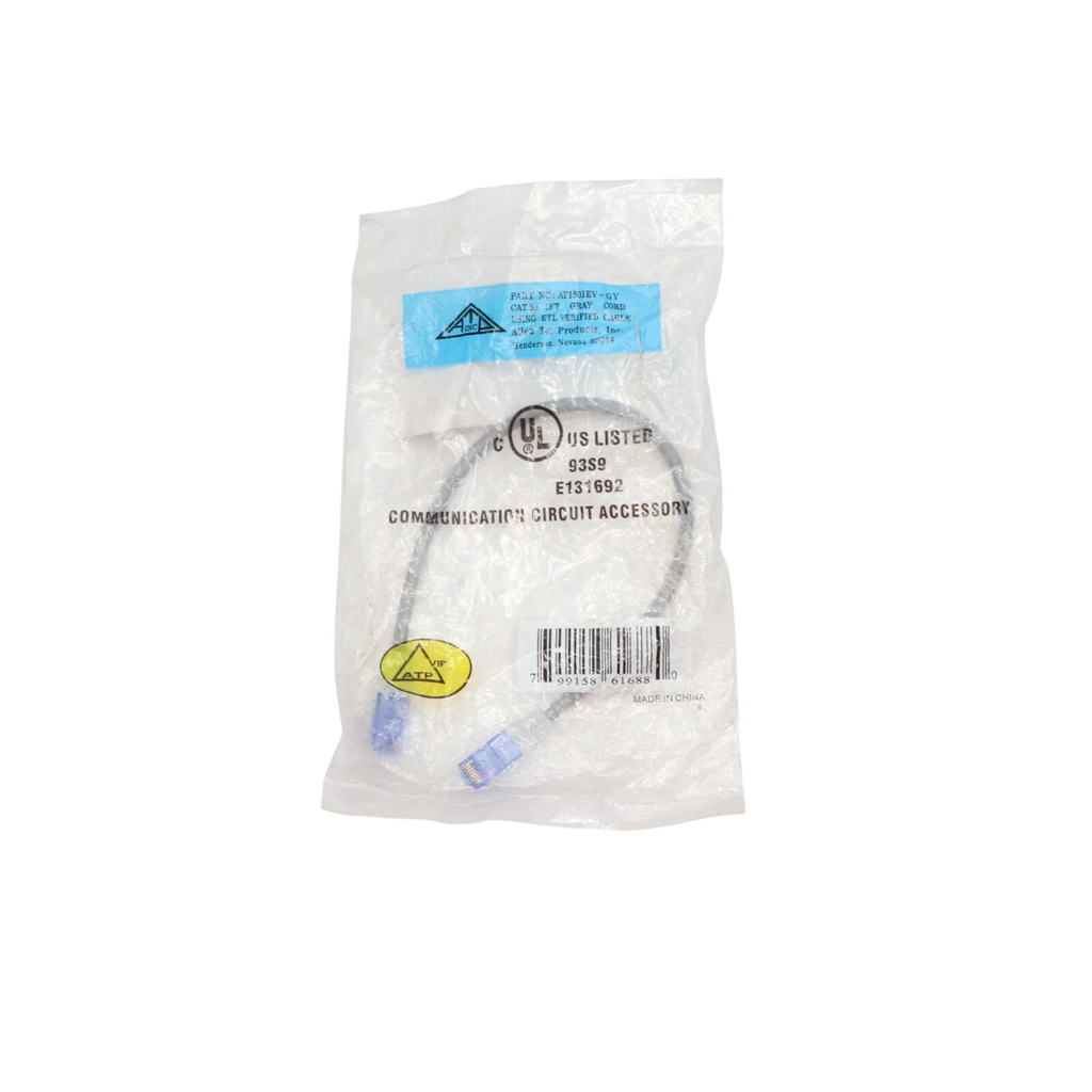 Allen Tel Cat5e Ethernet Cable Gray Snagless RJ45 Patch Cord 1ft–7ft ETL
