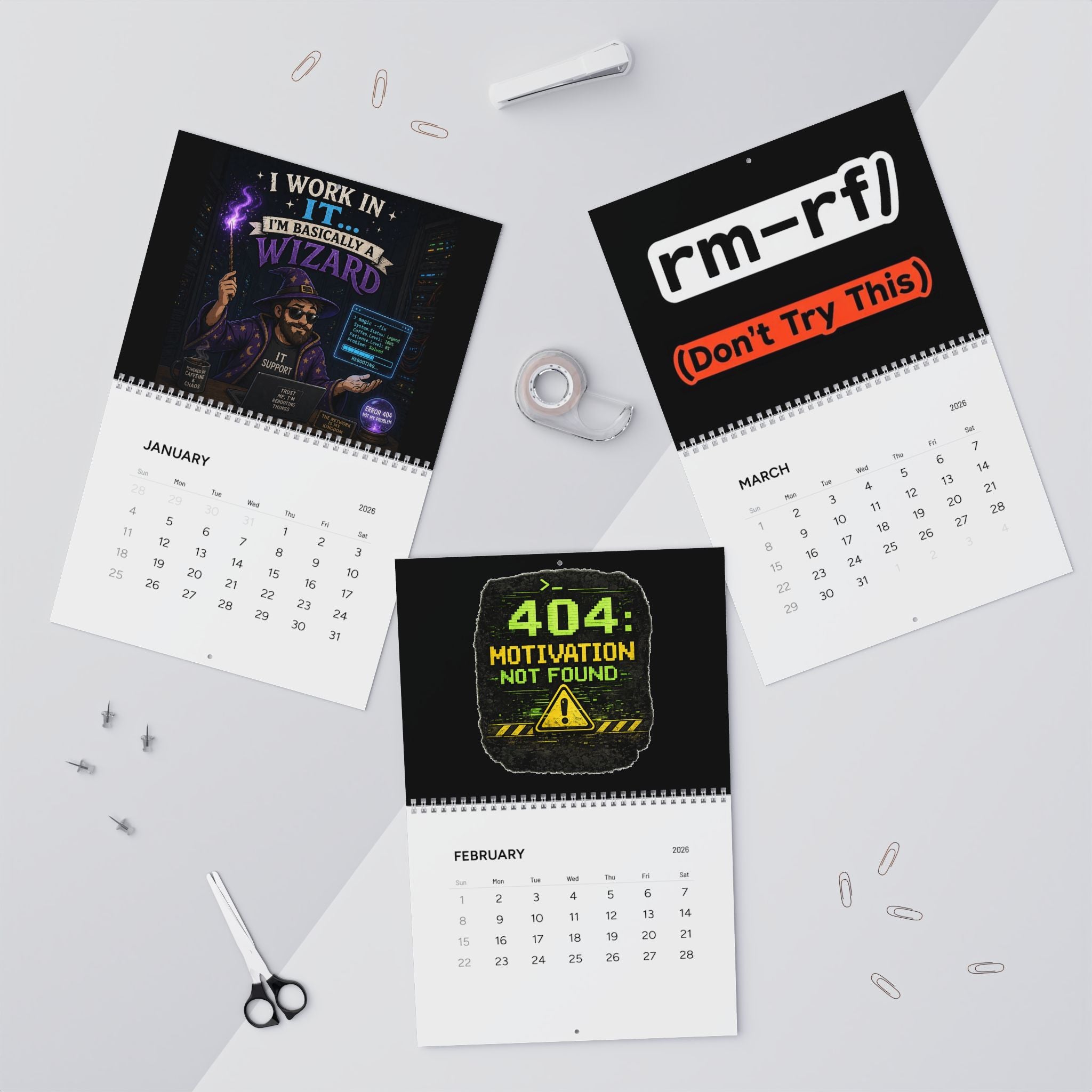 Wall Calendars (2026) Funny Tech IT