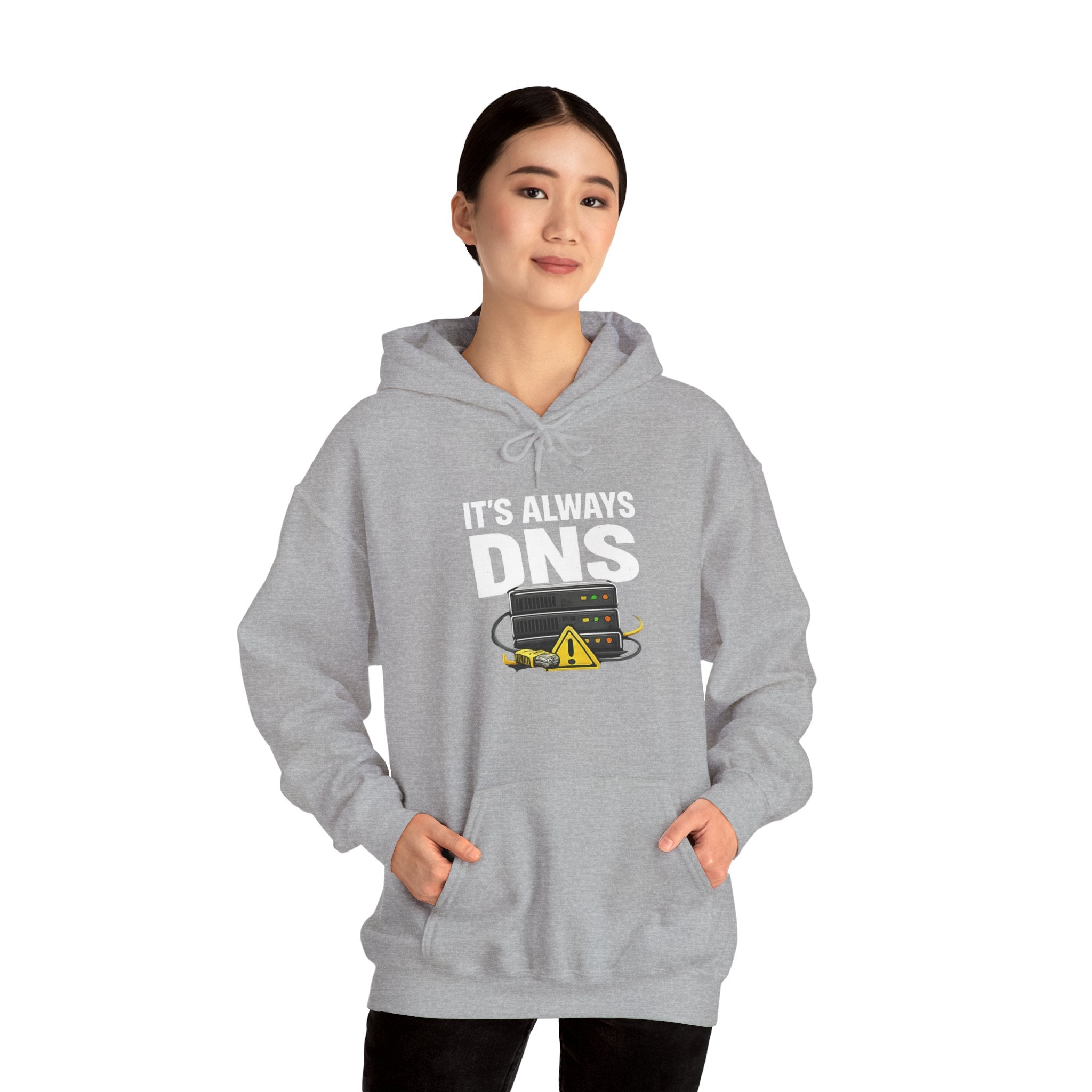 "It's Always DNS" Tech Humor Unisex Heavy Blend™ Hoodie