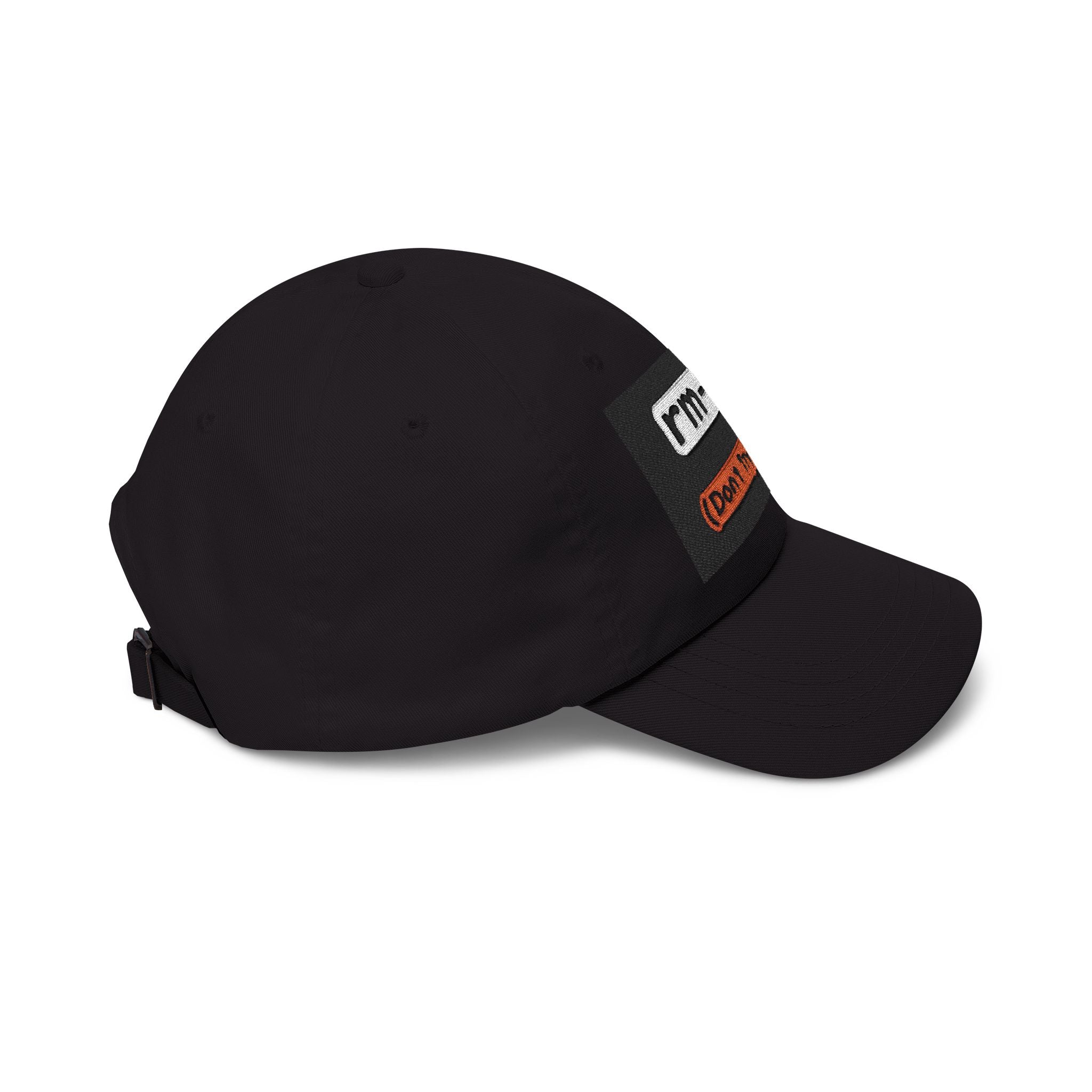 Classic Dad Cap – 'rm -rf (Don't Try This)' Embroidered Dad Hat