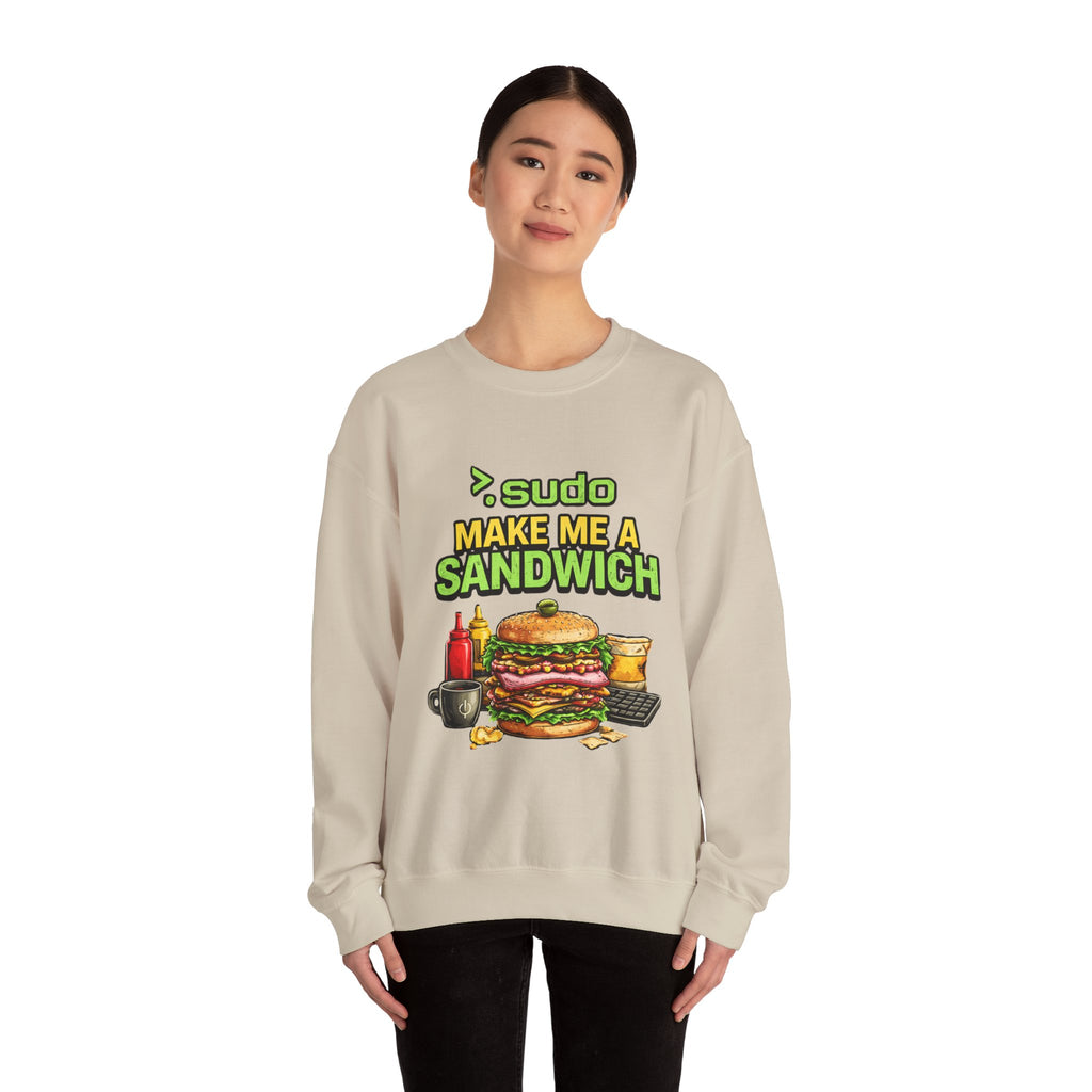 Sweatshirt — ">sudo Make Me a Sandwich" Funny Linux Programmer Crewneck