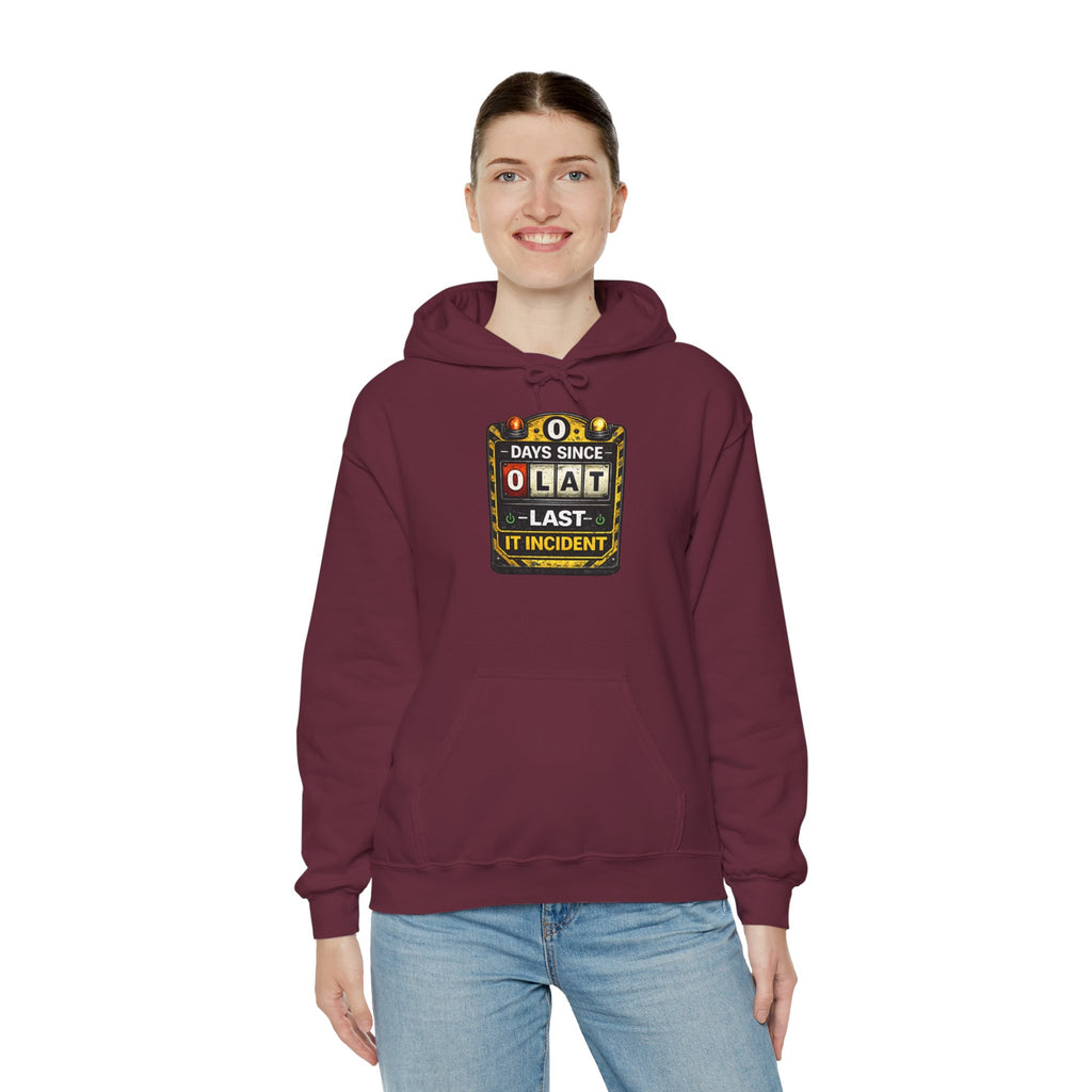 "0 Days Since Last IT Incident" Tech Humor Unisex Heavy Blend™ Hoodie