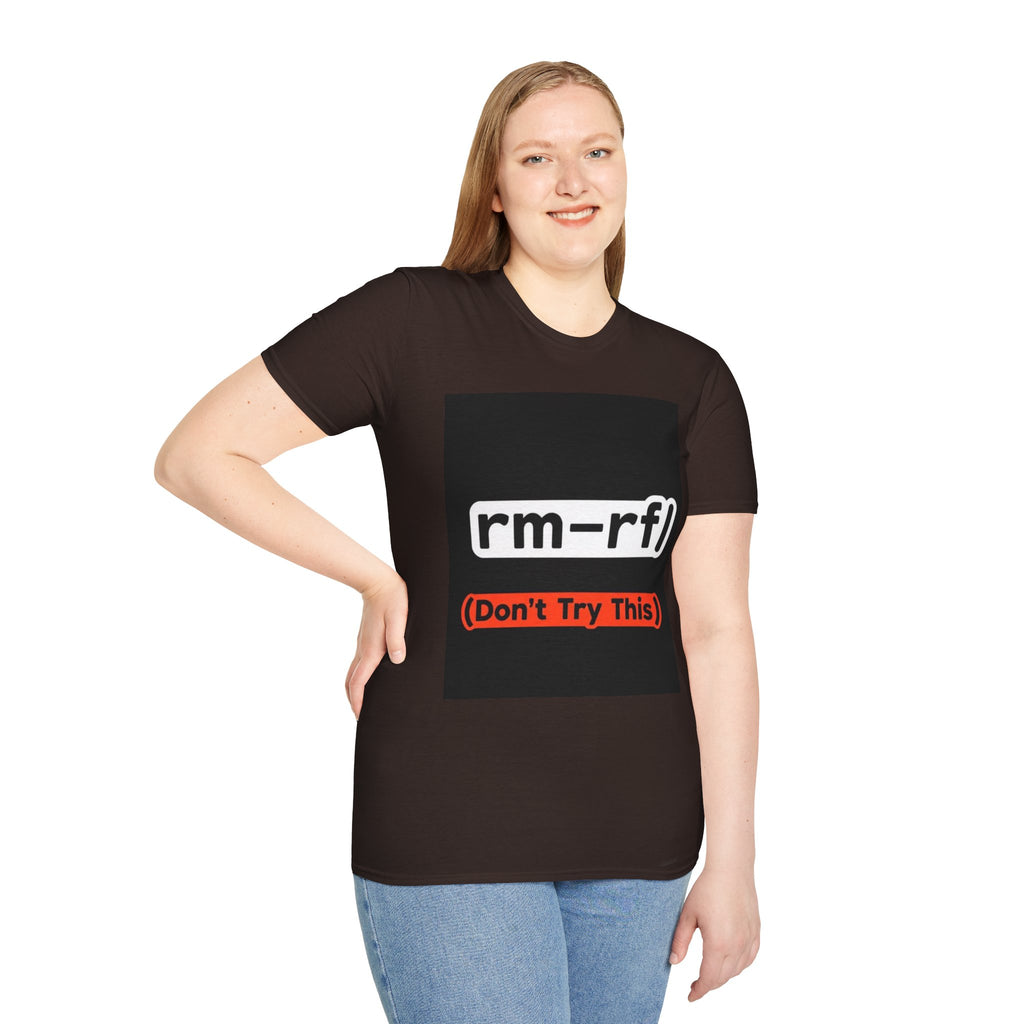 "rm -rf/ (Don't Try This)" Funny IT T-Shirt Hacker Tech Humor Command Tee