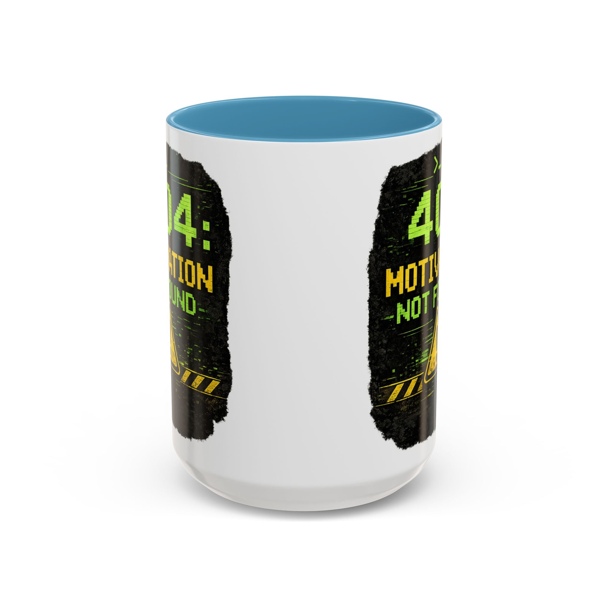 "Error 404 Motivation Not Found" IT Humor Accent Coffee Mug (11, 15oz)