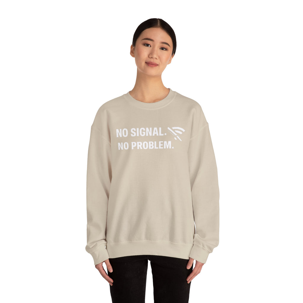"No Signal, No Problem" Unisex Heavy Blend™ Tech Humor Crewneck Sweatshirt