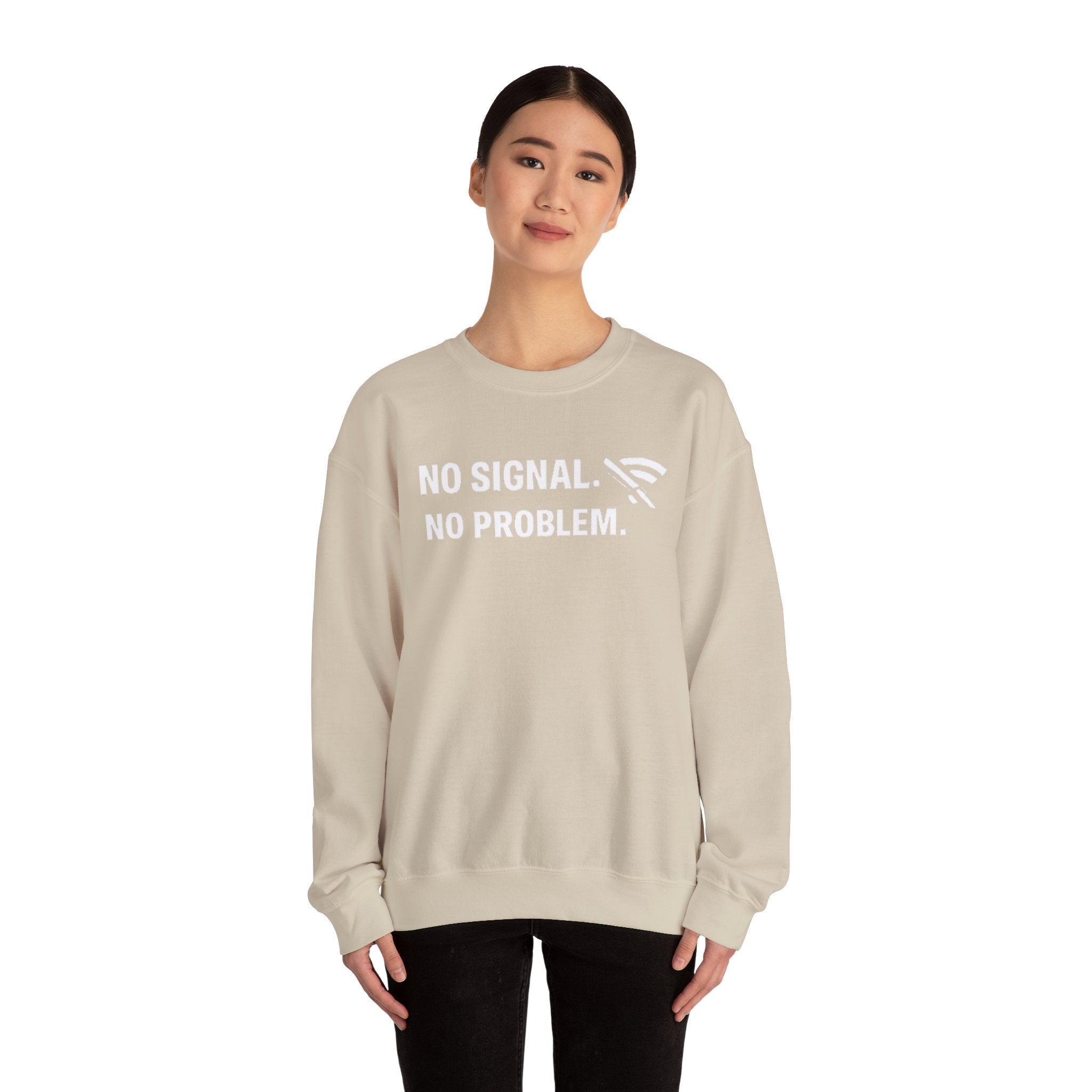 "No Signal, No Problem" Unisex Heavy Blend™ Tech Humor Crewneck Sweatshirt