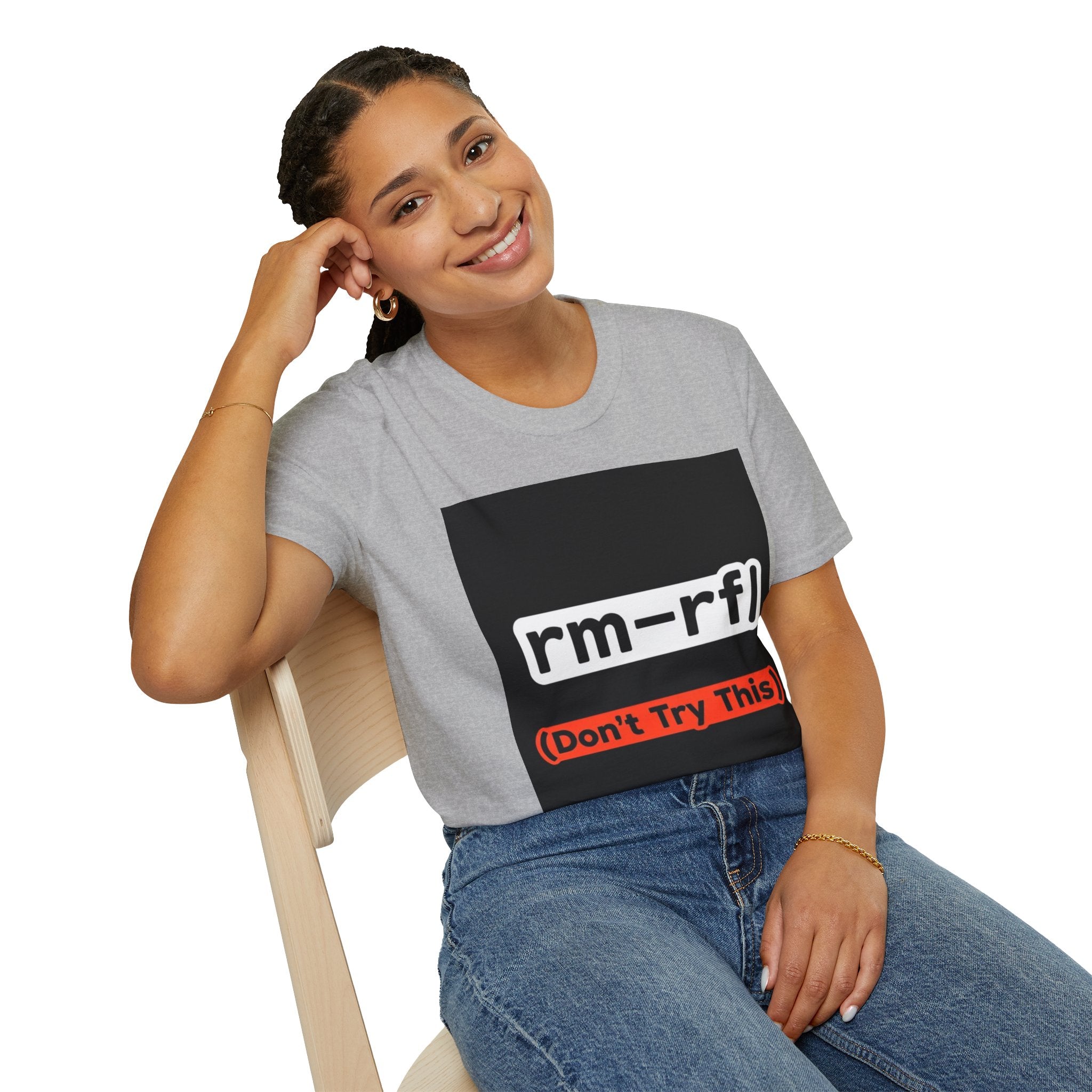 "rm -rf/ (Don't Try This)" Funny IT T-Shirt Hacker Tech Humor Command Tee