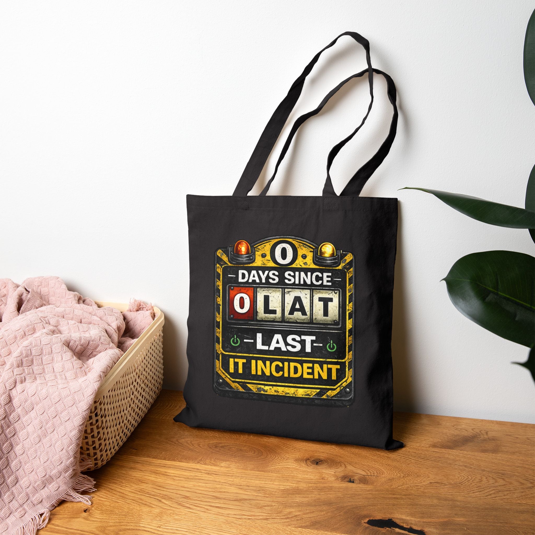 "0 Days Since Last IT Incident" Funny IT Tech Humor Cotton Canvas Tote Bag