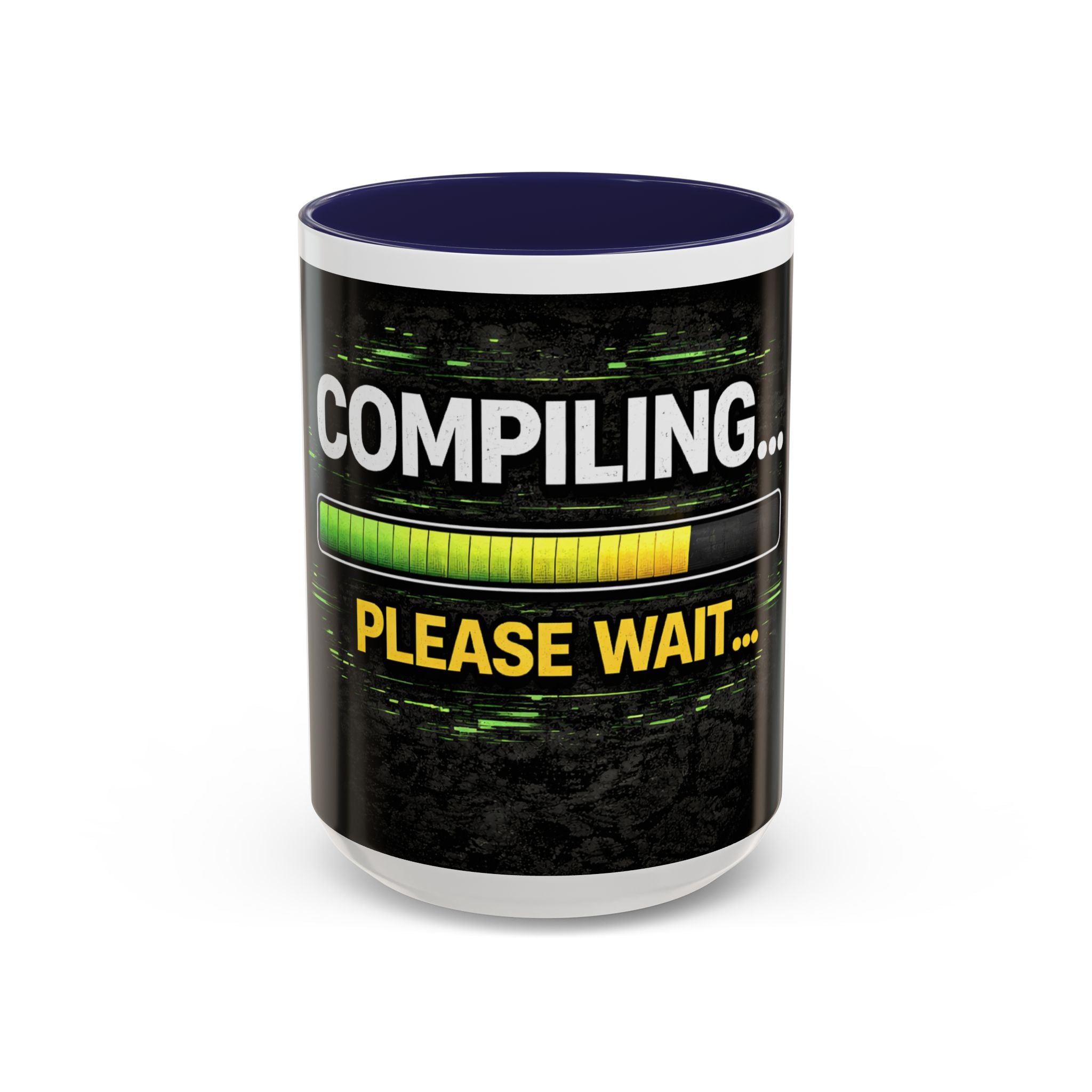"Compiling, Please Wait" IT Humor Accent Coffee Mug (11, 15oz)