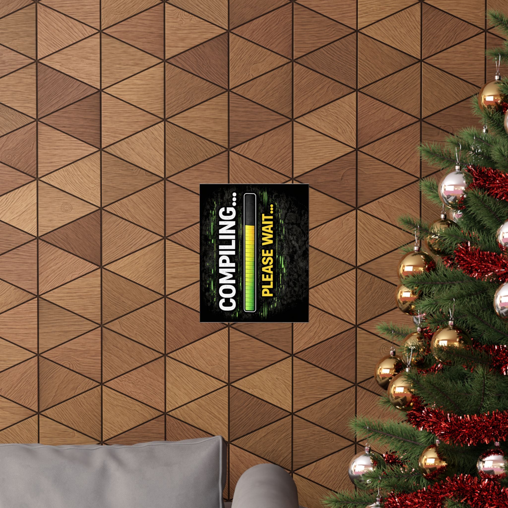 "Compiling... Please Wait" Tech Geek Humor Funny IT Matte Vertical Posters