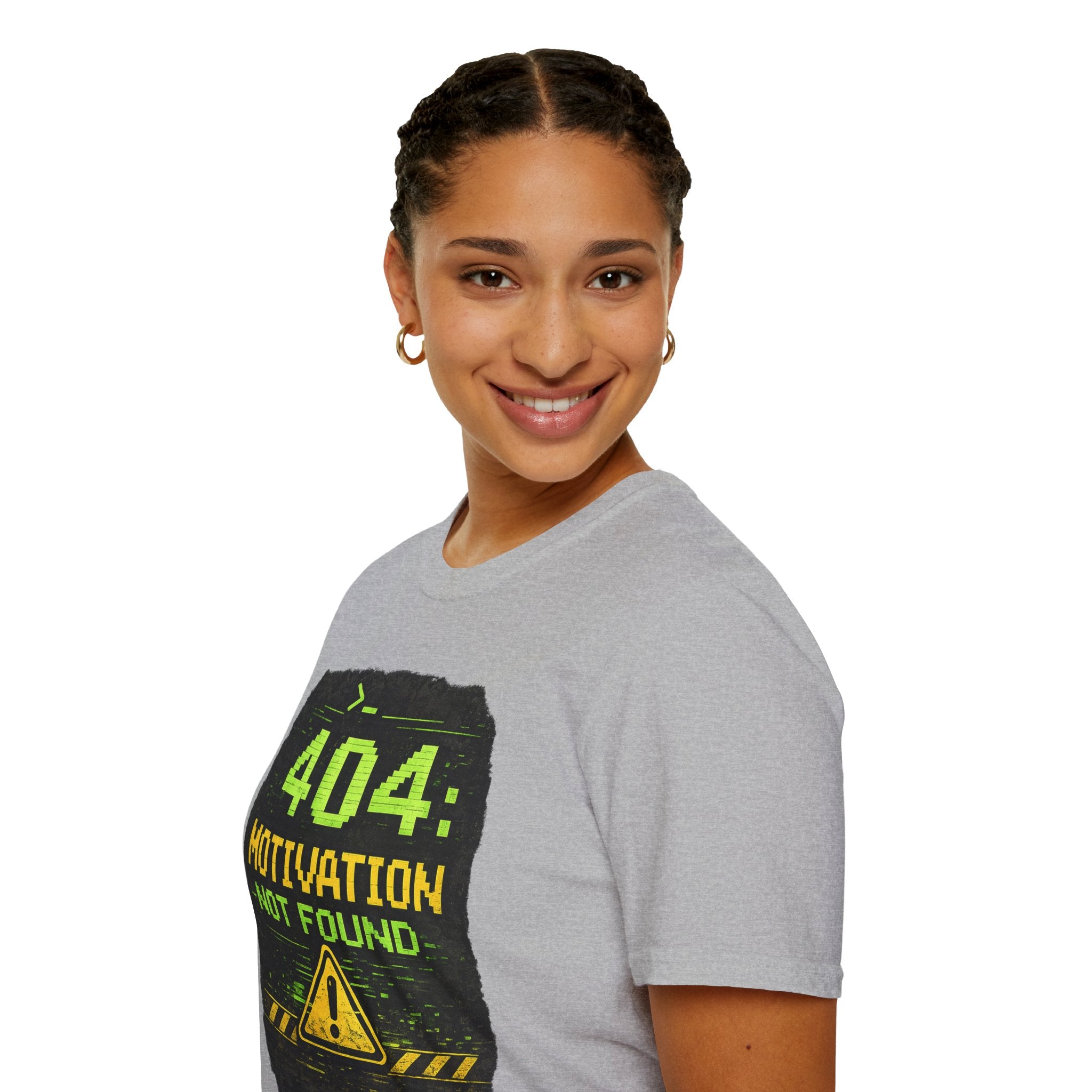 "404: Motivation Not Found" Funny IT Graphic Tee- Tech Humor T-Shirt