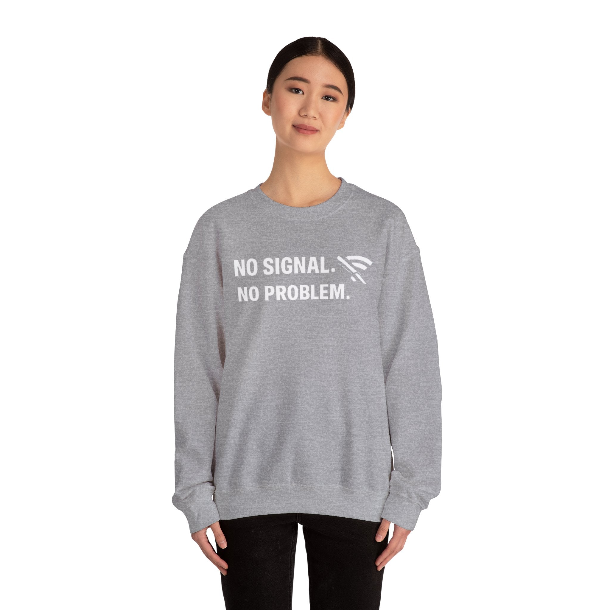 "No Signal, No Problem" Unisex Heavy Blend™ Tech Humor Crewneck Sweatshirt