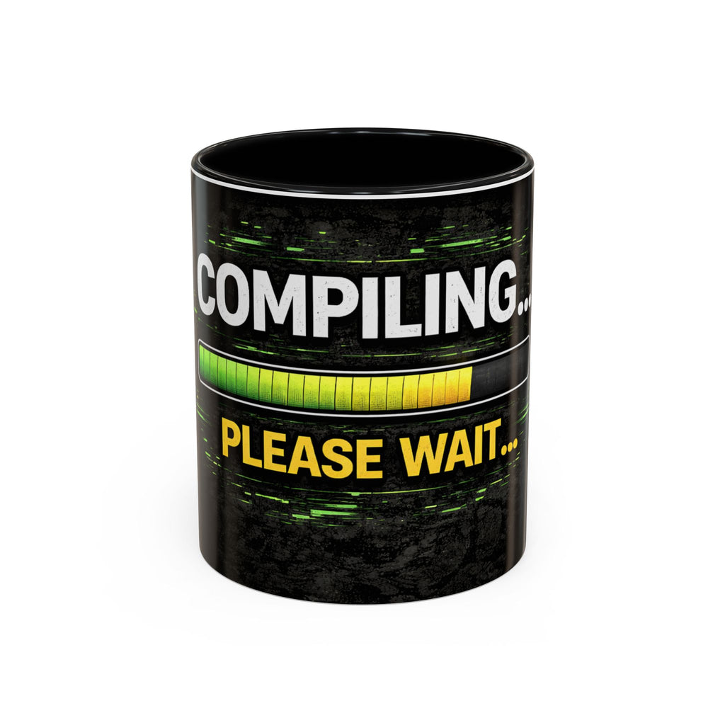 "Compiling, Please Wait" IT Humor Accent Coffee Mug (11, 15oz)