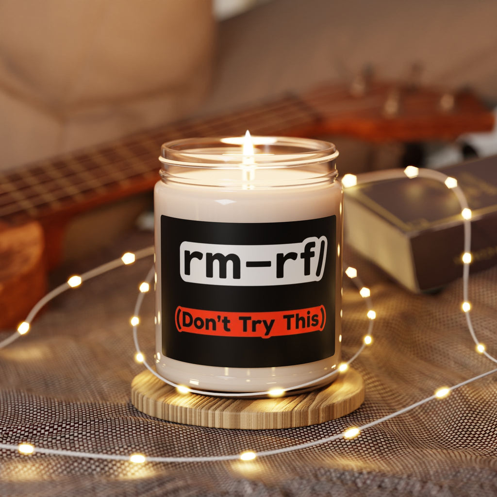 "rm–rf/ (Don't Try This)" Funny IT Scented Jar Candle 9oz