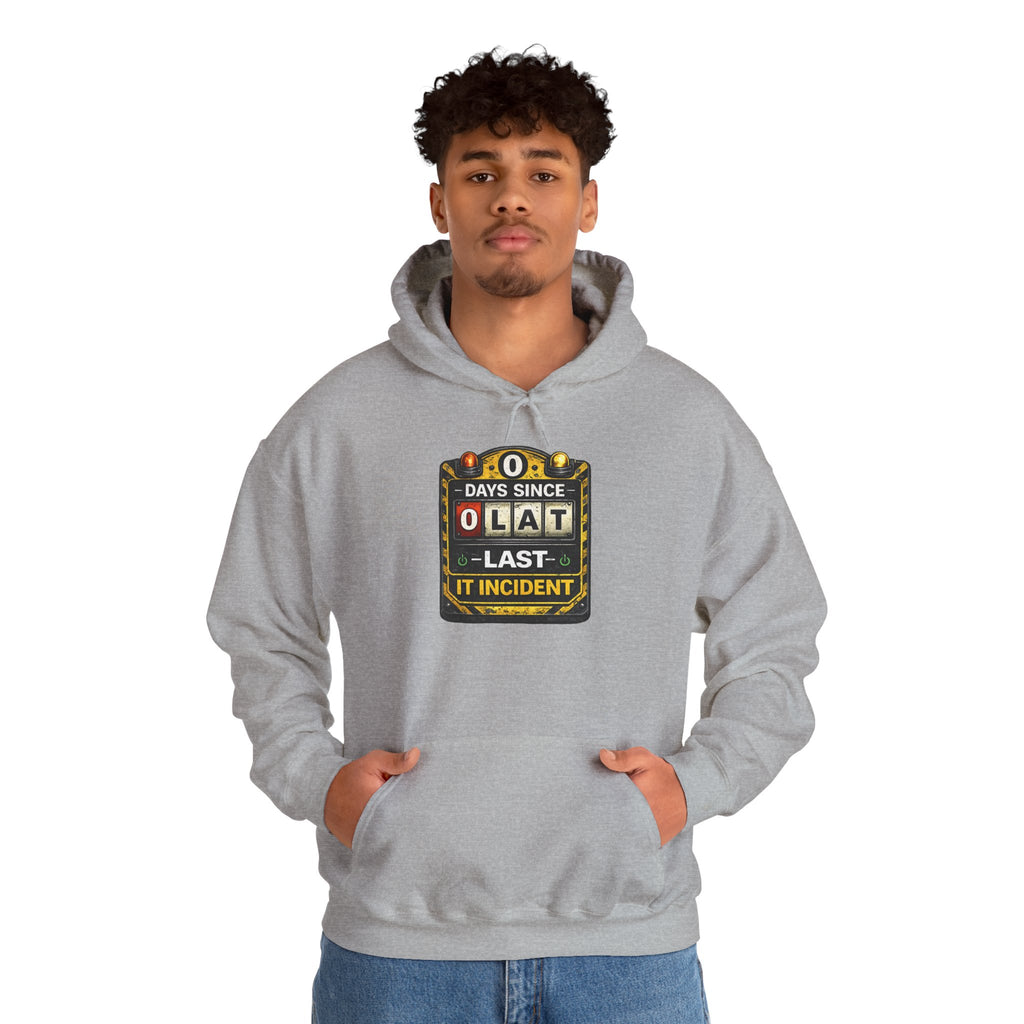 "0 Days Since Last IT Incident" Tech Humor Unisex Heavy Blend™ Hoodie