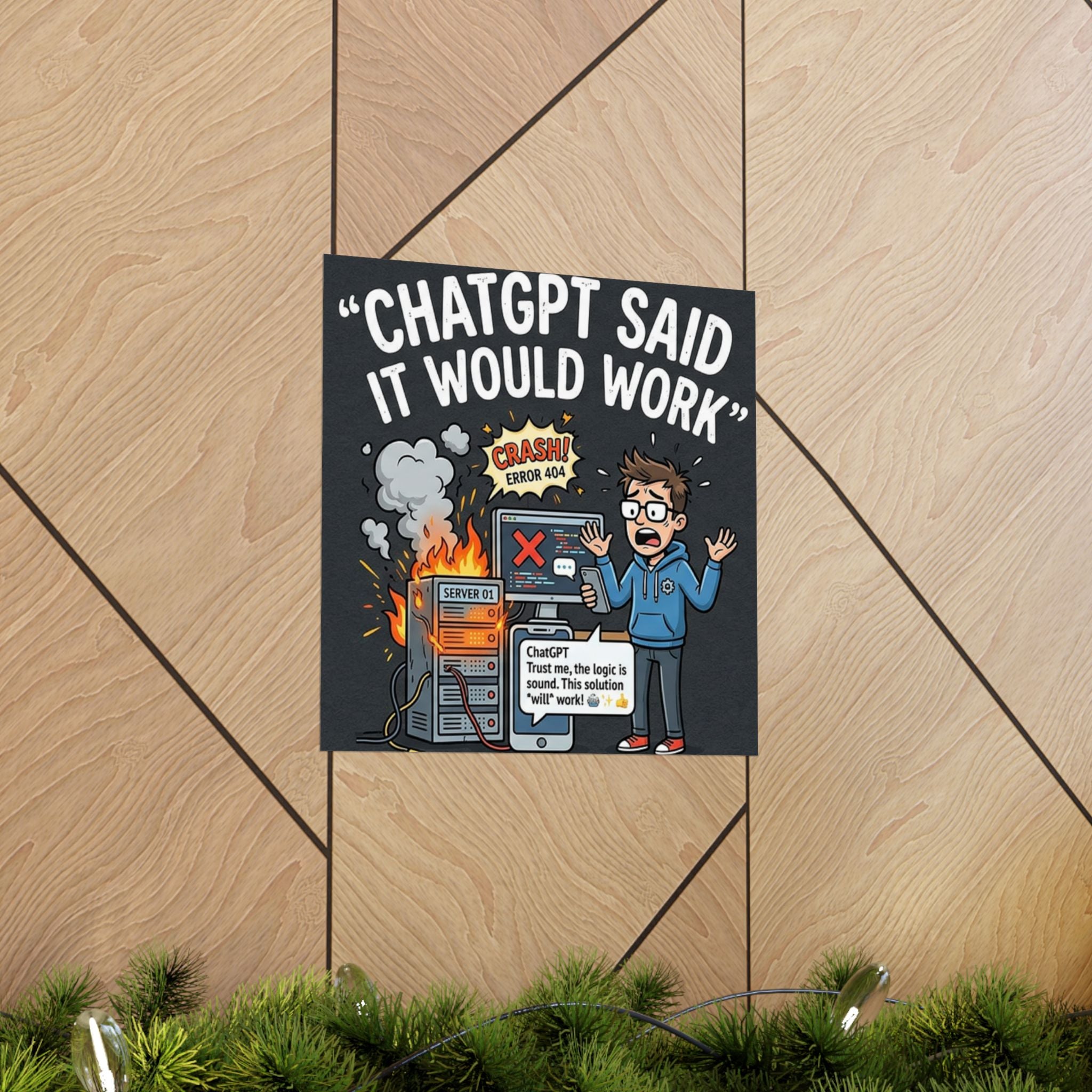 "ChatGPT Said It Would Work" Tech Humor Funny IT Matte Vertical Poster