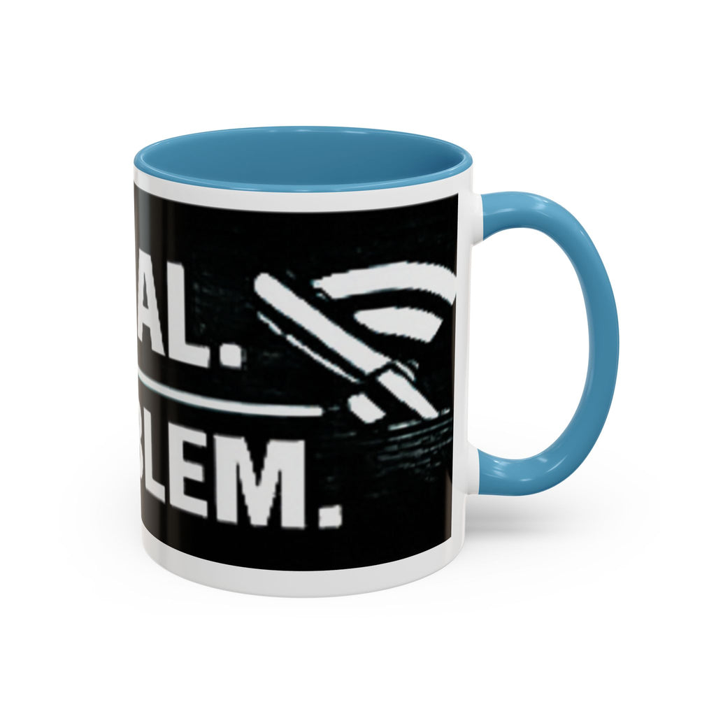 "No Signal No Problem" IT Humor Accent Coffee Mug (11, 15oz)
