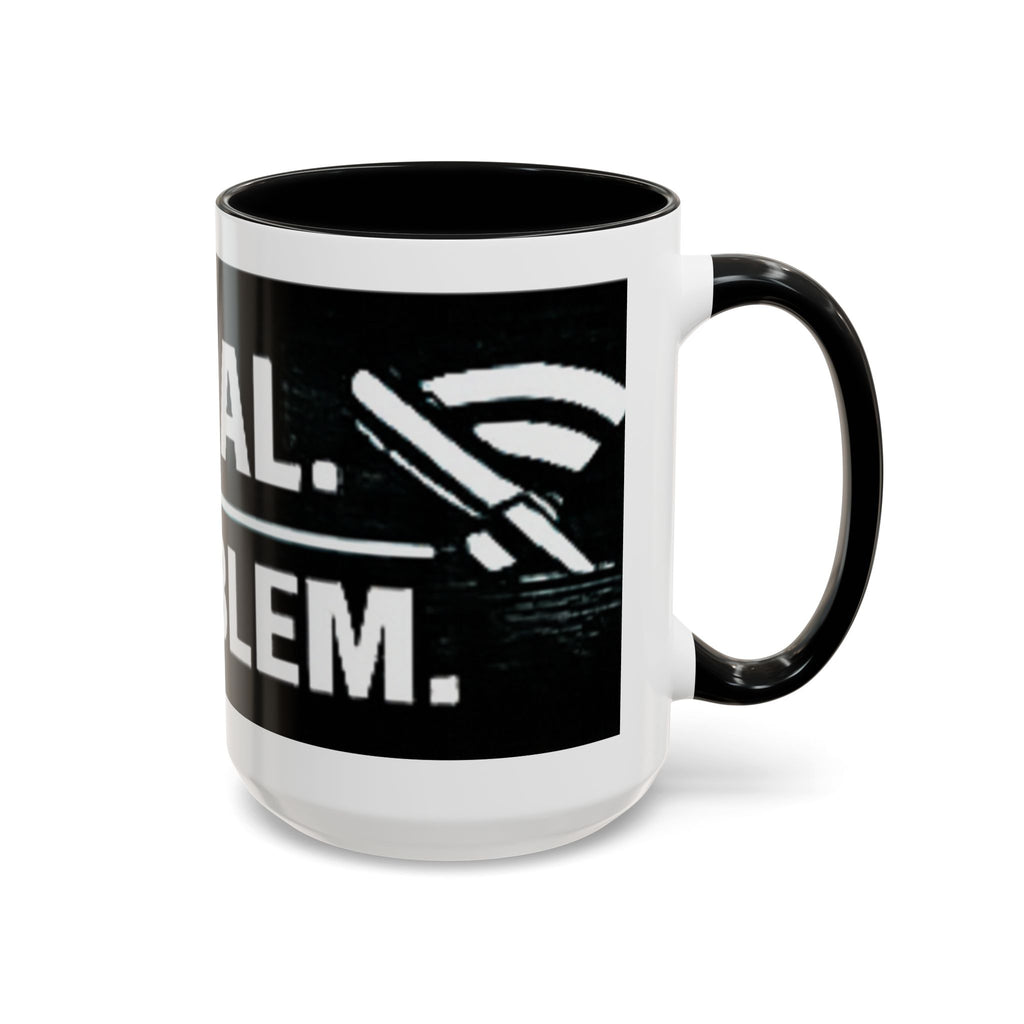"No Signal No Problem" IT Humor Accent Coffee Mug (11, 15oz)