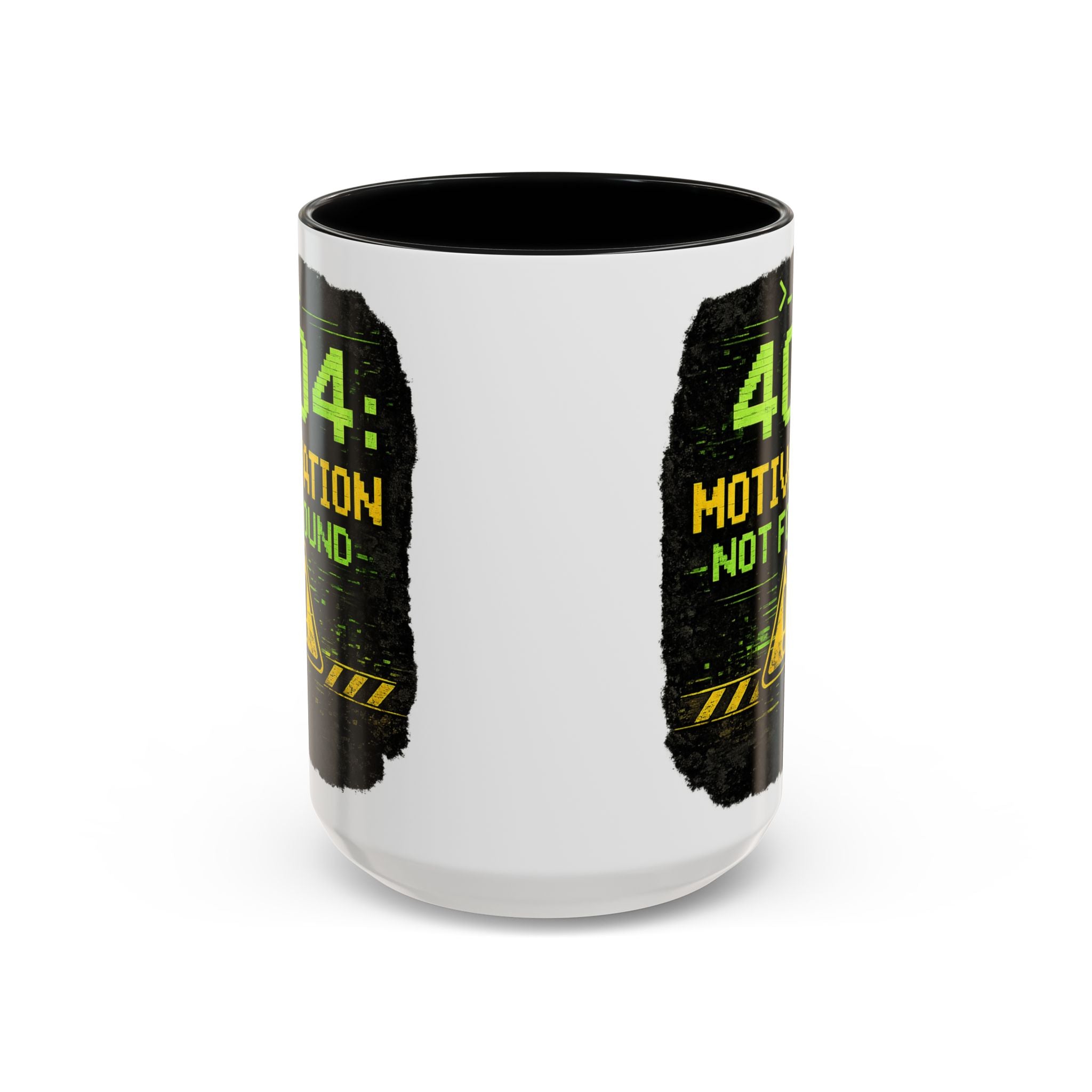 "Error 404 Motivation Not Found" IT Humor Accent Coffee Mug (11, 15oz)
