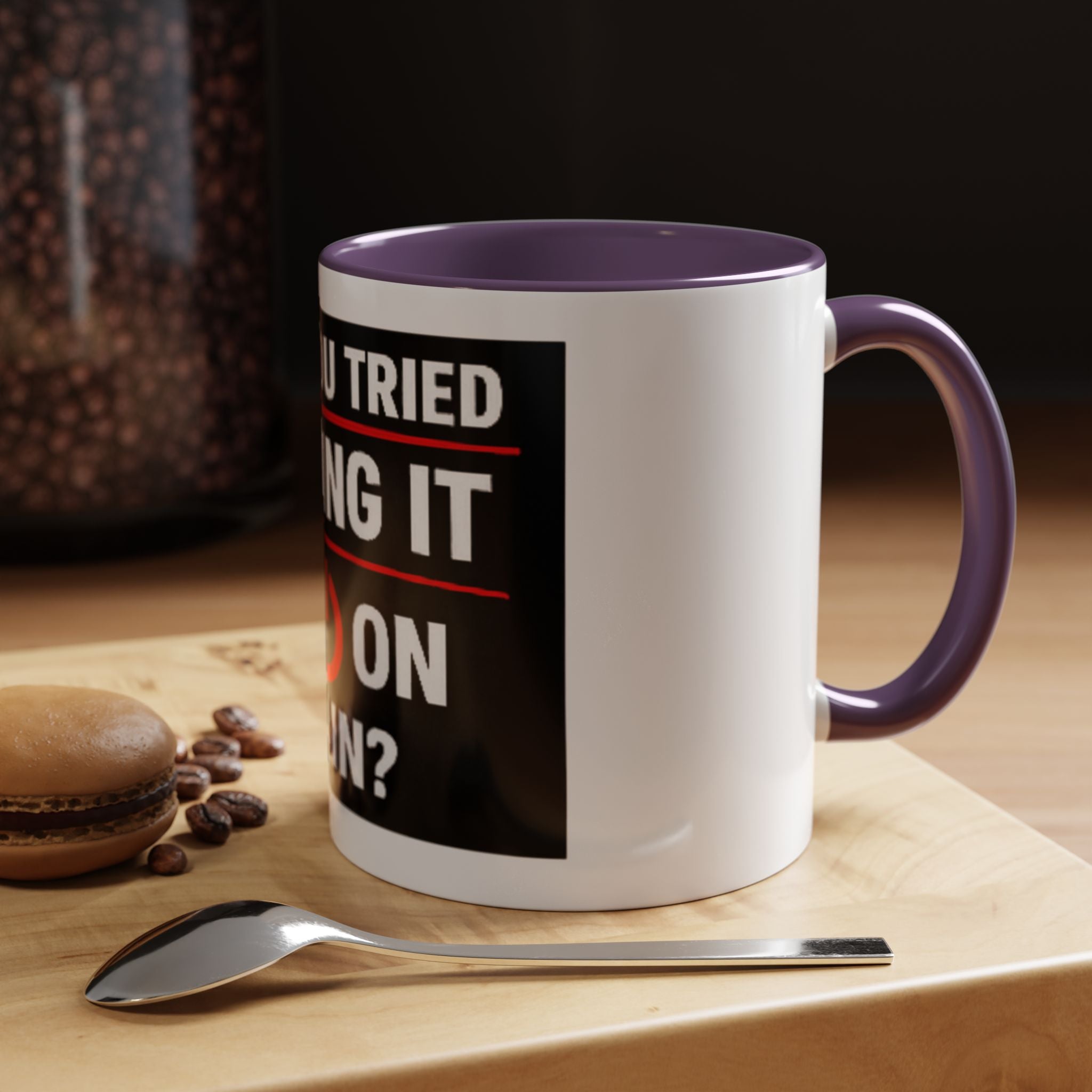 "Have You Tried Turning It Off On Again?" Accent Coffee Mug — Funny IT Tech Gift (11/15oz)