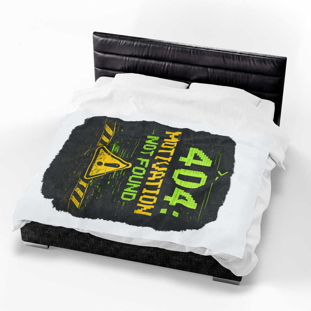 "Error 404 Motivation Not Found" IT Humor Funny IT Velveteen Plush Blanket