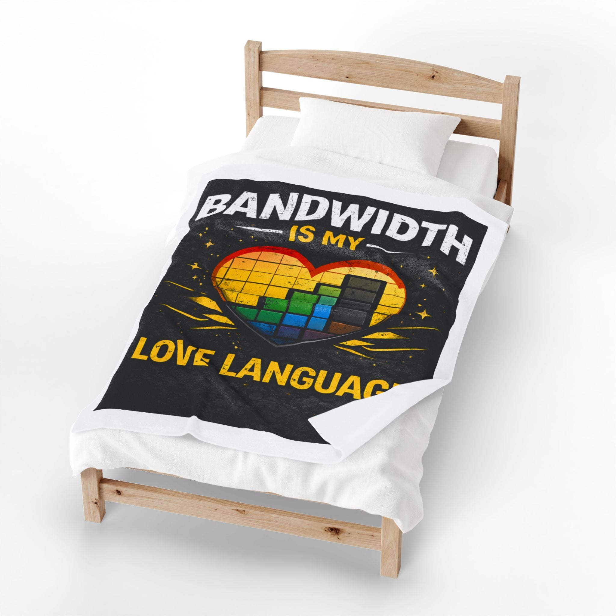 "Bandwidth is my Love Language" IT Humor Funny IT Velveteen Plush Blanket