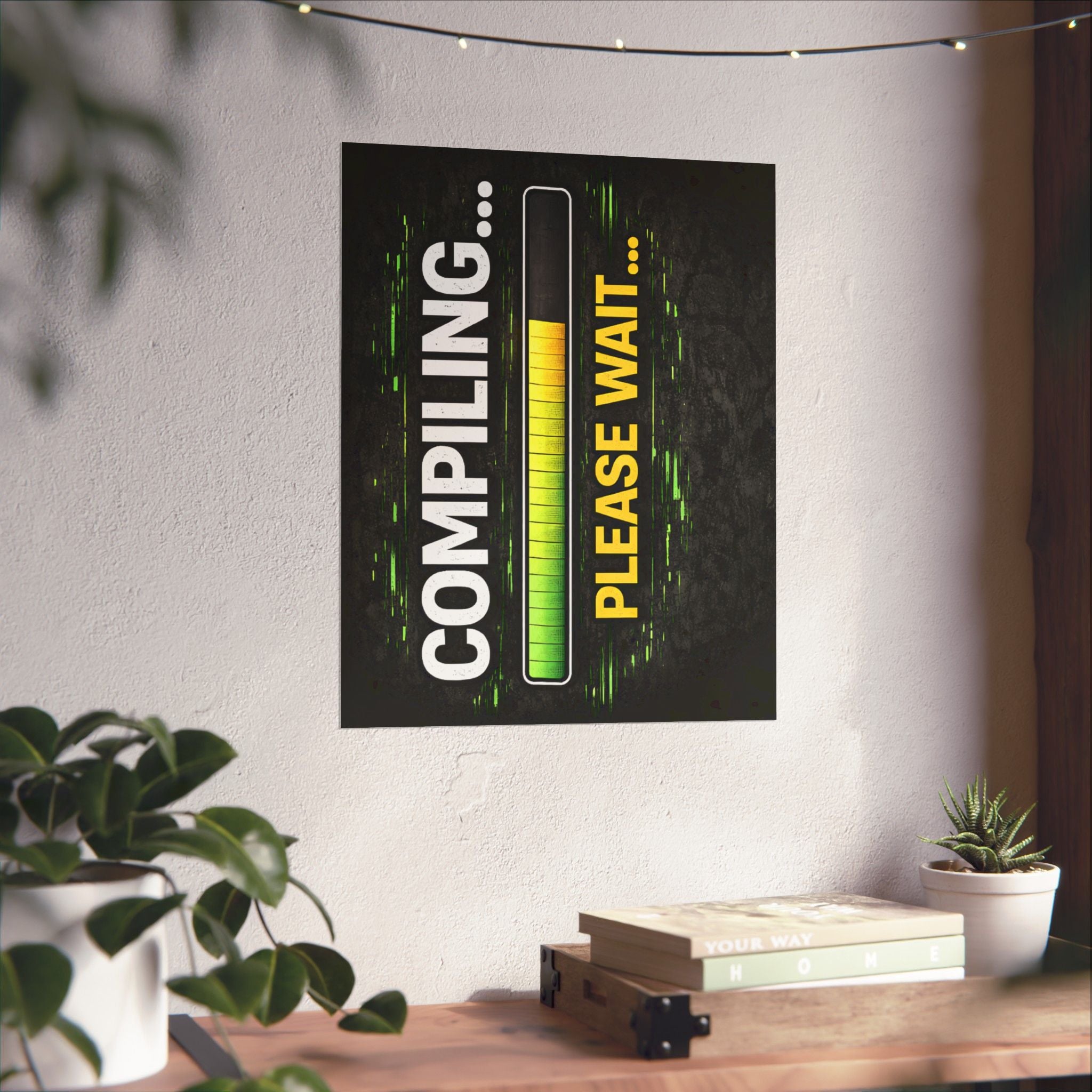 "Compiling... Please Wait" Tech Geek Humor Funny IT Matte Vertical Posters