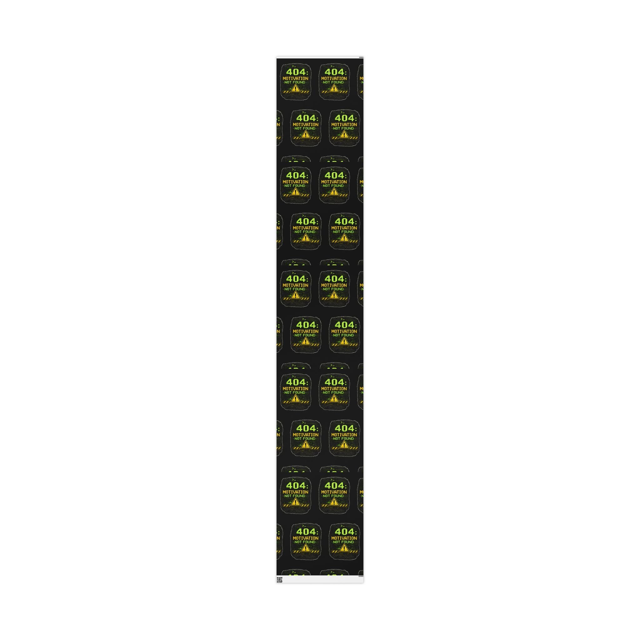 "404 Motivation Not Found" IT Tech Humor Error Pattern Gift Wrap Funny IT Wrapping Paper