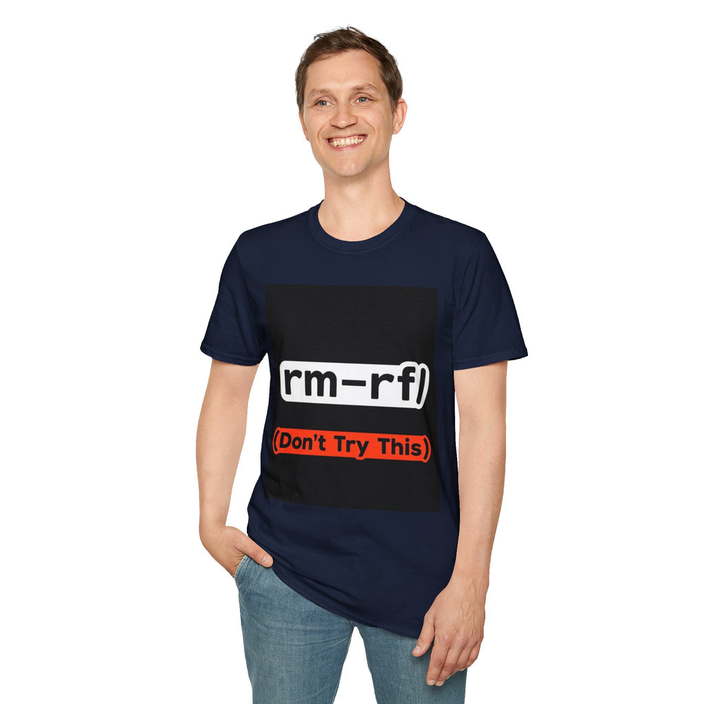 "rm -rf/ (Don't Try This)" Funny IT T-Shirt Hacker Tech Humor Command Tee