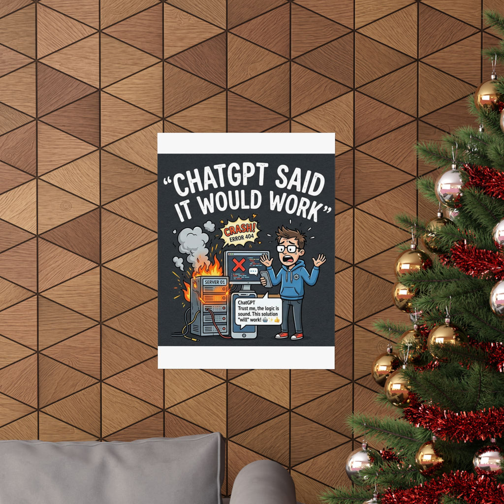 "ChatGPT Said It Would Work" Tech Humor Funny IT Matte Vertical Poster