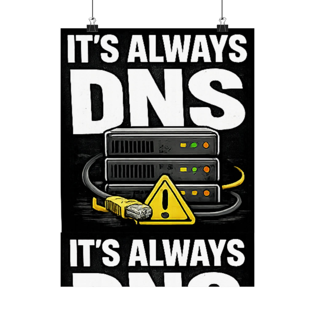 "It's Always DNS" Tech Humor Funny IT Matte Vertical Posters