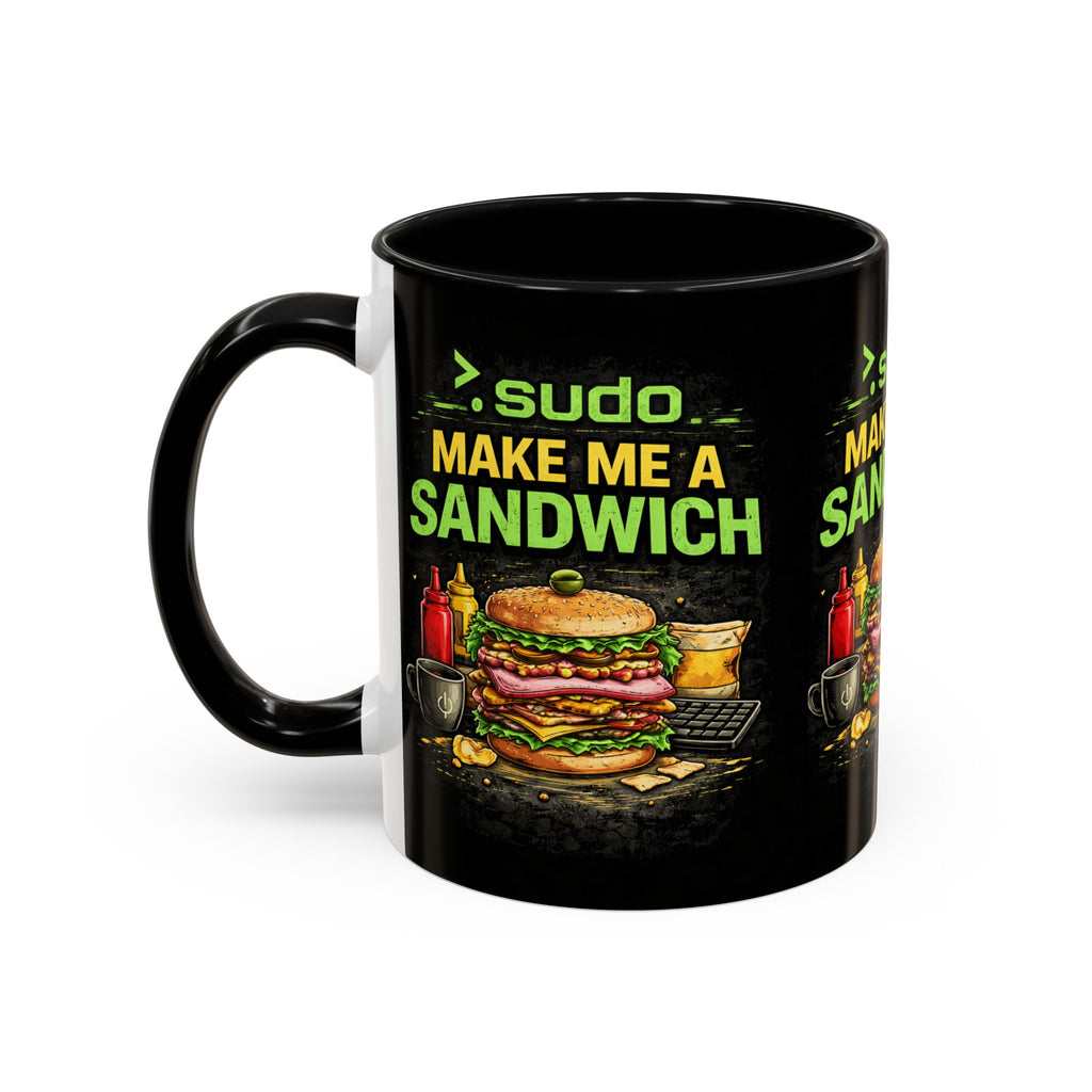 ">. Sudo Make Me a Sandwich" IT Humor Accent Coffee Mug (11, 15oz)