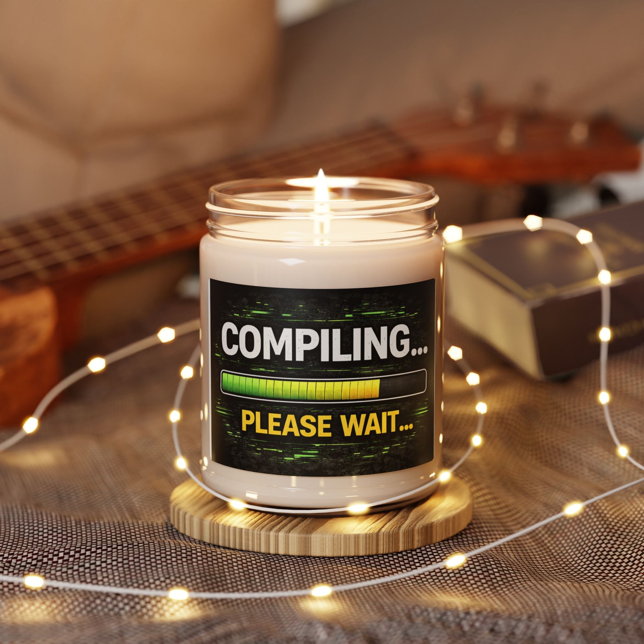 "Compiling... Please Wait" — Funny IT Gift, 9oz Scented Jar Soy Candle