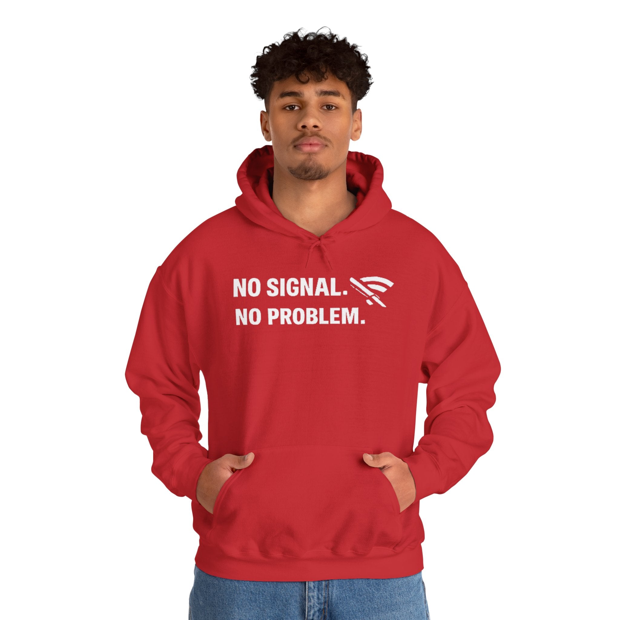 "No Signal, No Problem" IT Humor Unisex Heavy Blend™ Hoodie