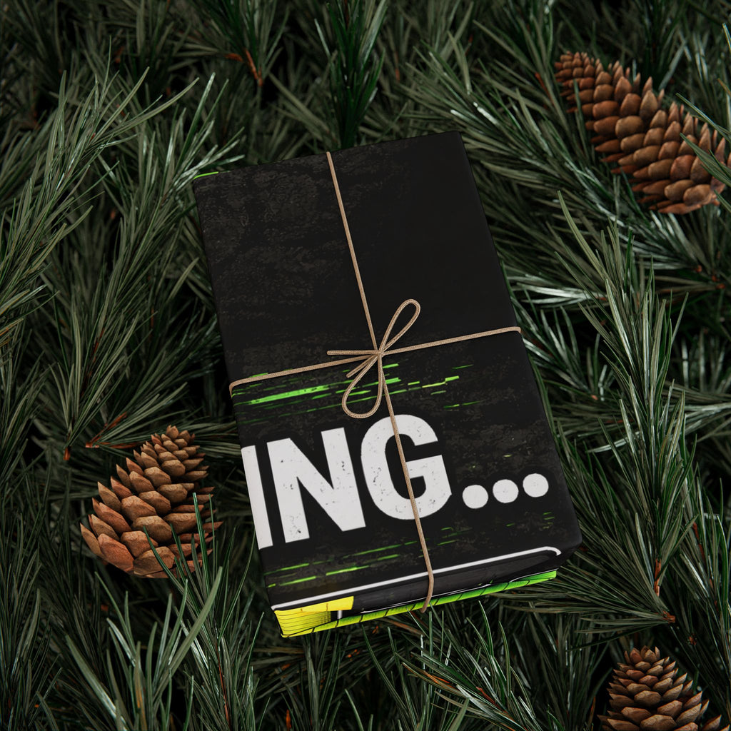"Compiling...Please Wait" Funny IT Holiday Gift Wrap Tech Humor Office Gift Wrapping Paper