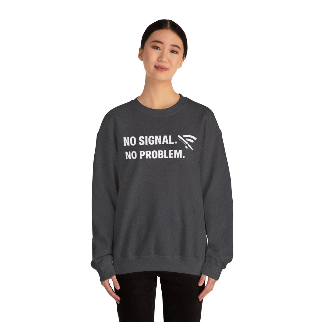 "No Signal, No Problem" Unisex Heavy Blend™ Tech Humor Crewneck Sweatshirt