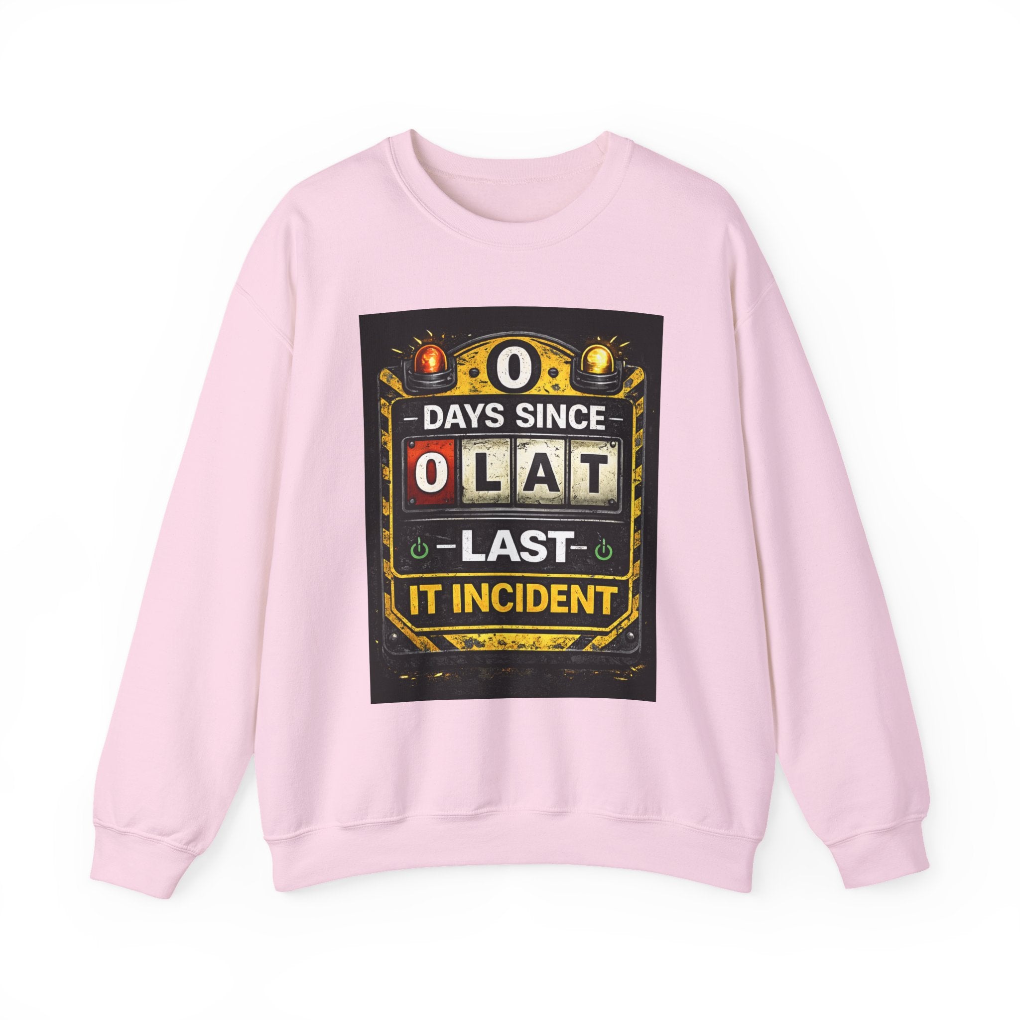 "0 Days Since Last IT Incident" Funny Tech Support Crewneck Sweatshirt