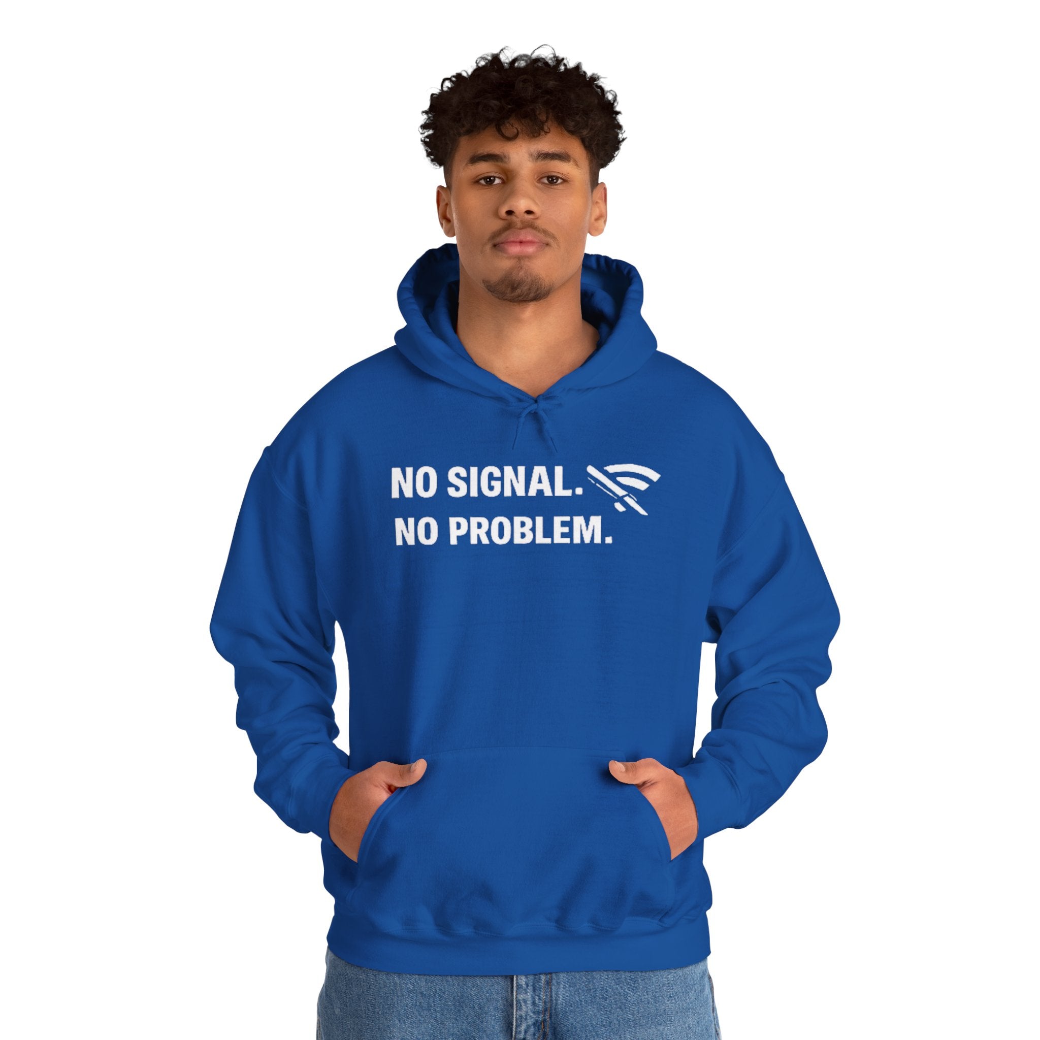 "No Signal, No Problem" IT Humor Unisex Heavy Blend™ Hoodie