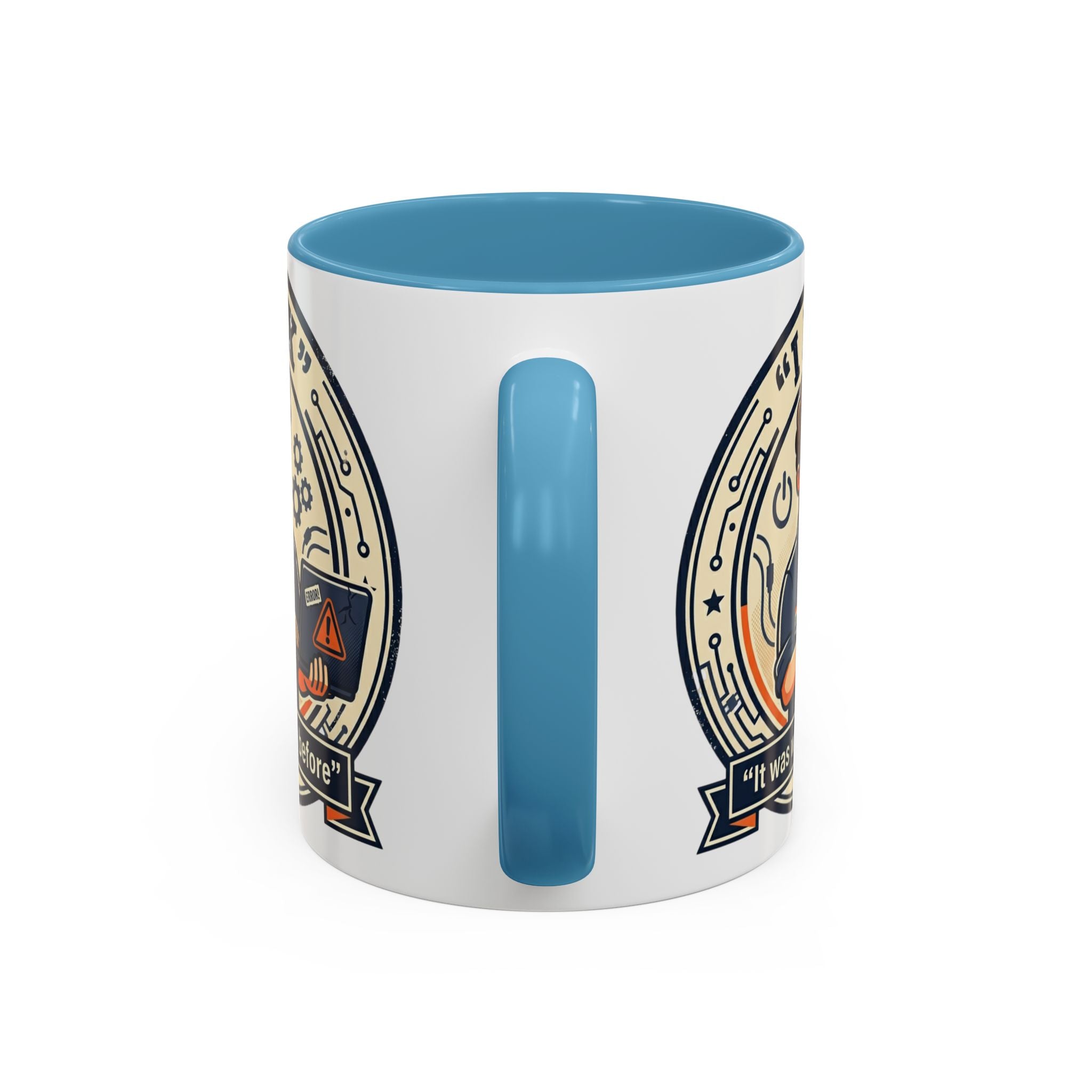 "I Fix: It Was Working Before" IT Humor Accent Coffee Mug (11, 15oz)