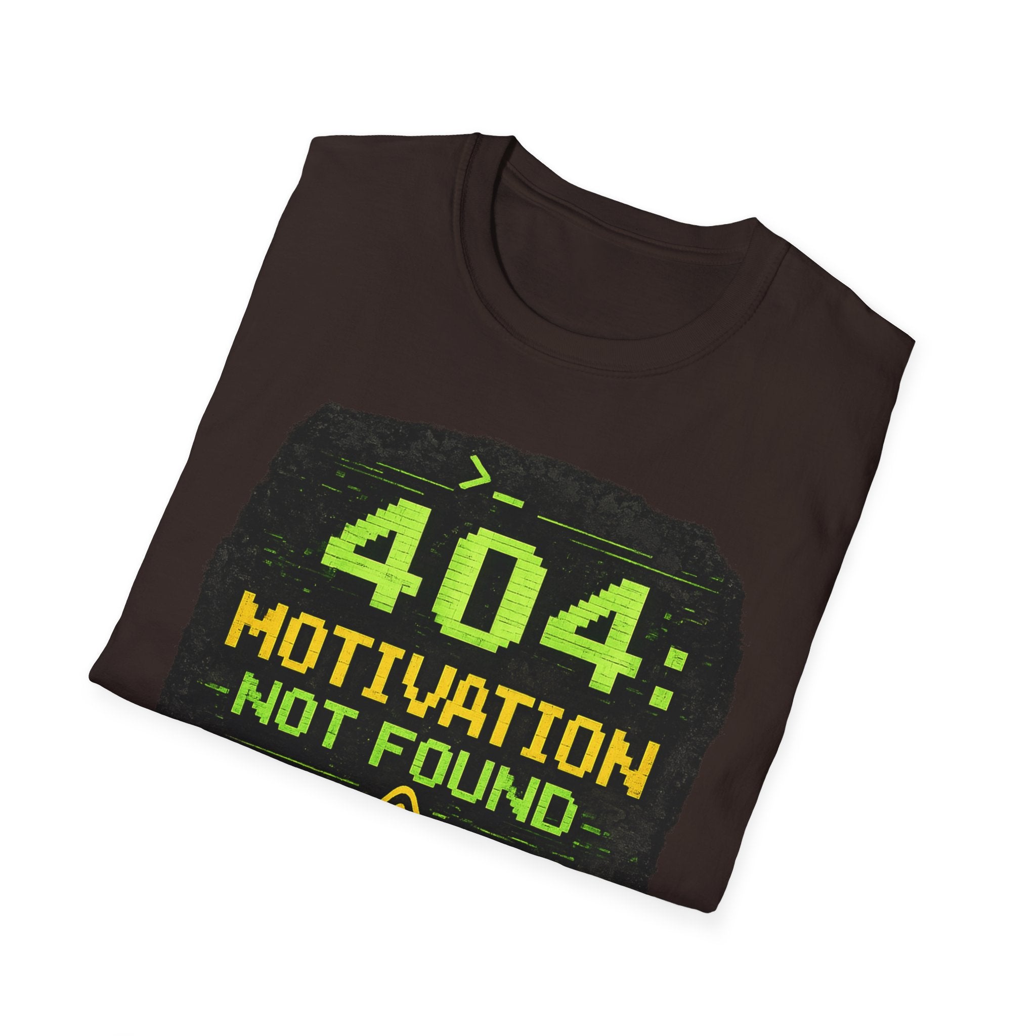 "404: Motivation Not Found" Funny IT Graphic Tee- Tech Humor T-Shirt