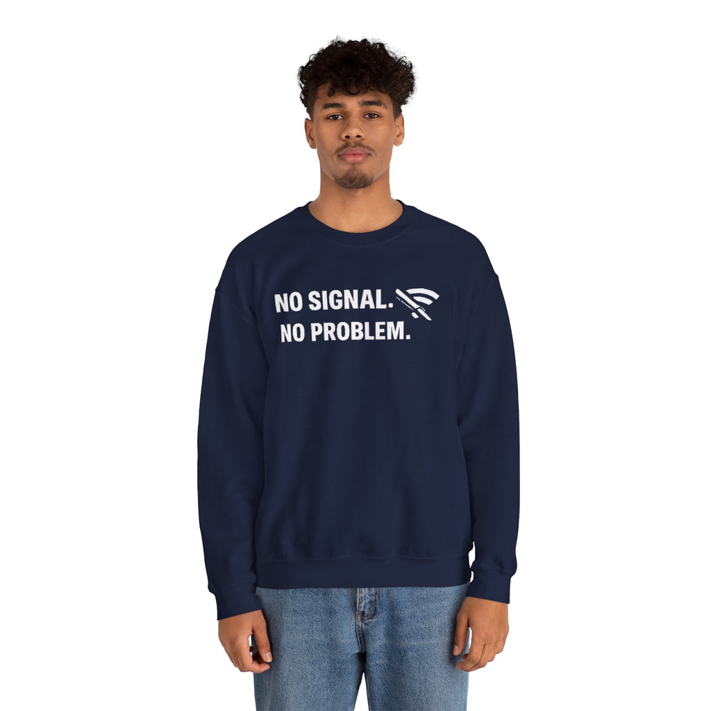 "No Signal, No Problem" Unisex Heavy Blend™ Tech Humor Crewneck Sweatshirt