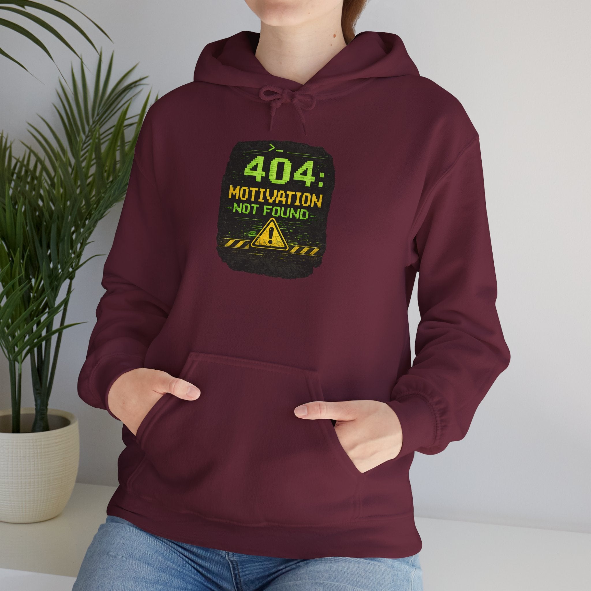 "Error 404 Motivation Not Found" IT Humor Unisex Heavy Blend™ Hoodie