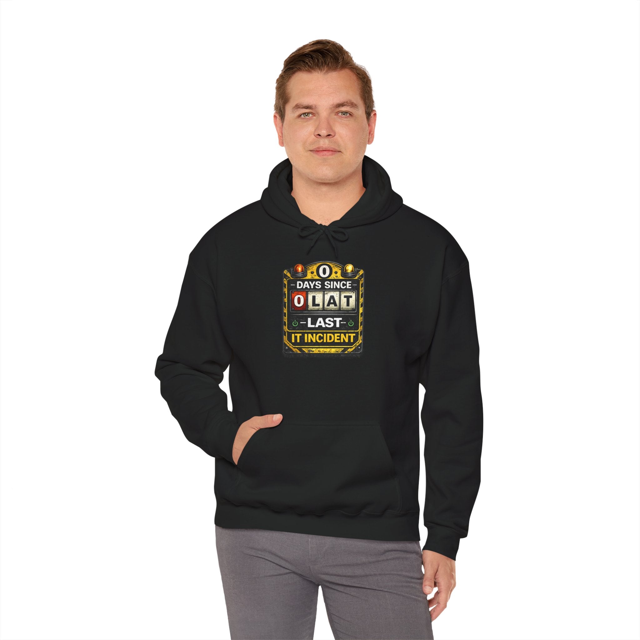 "0 Days Since Last IT Incident" Tech Humor Unisex Heavy Blend™ Hoodie
