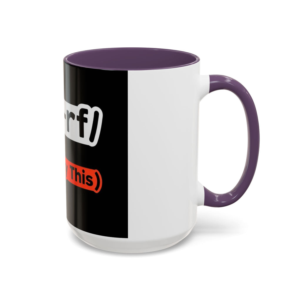 "rm -rf / (Don't Try This)" Funny IT Tech Humor Black Accent Ceramic Coffee Mug