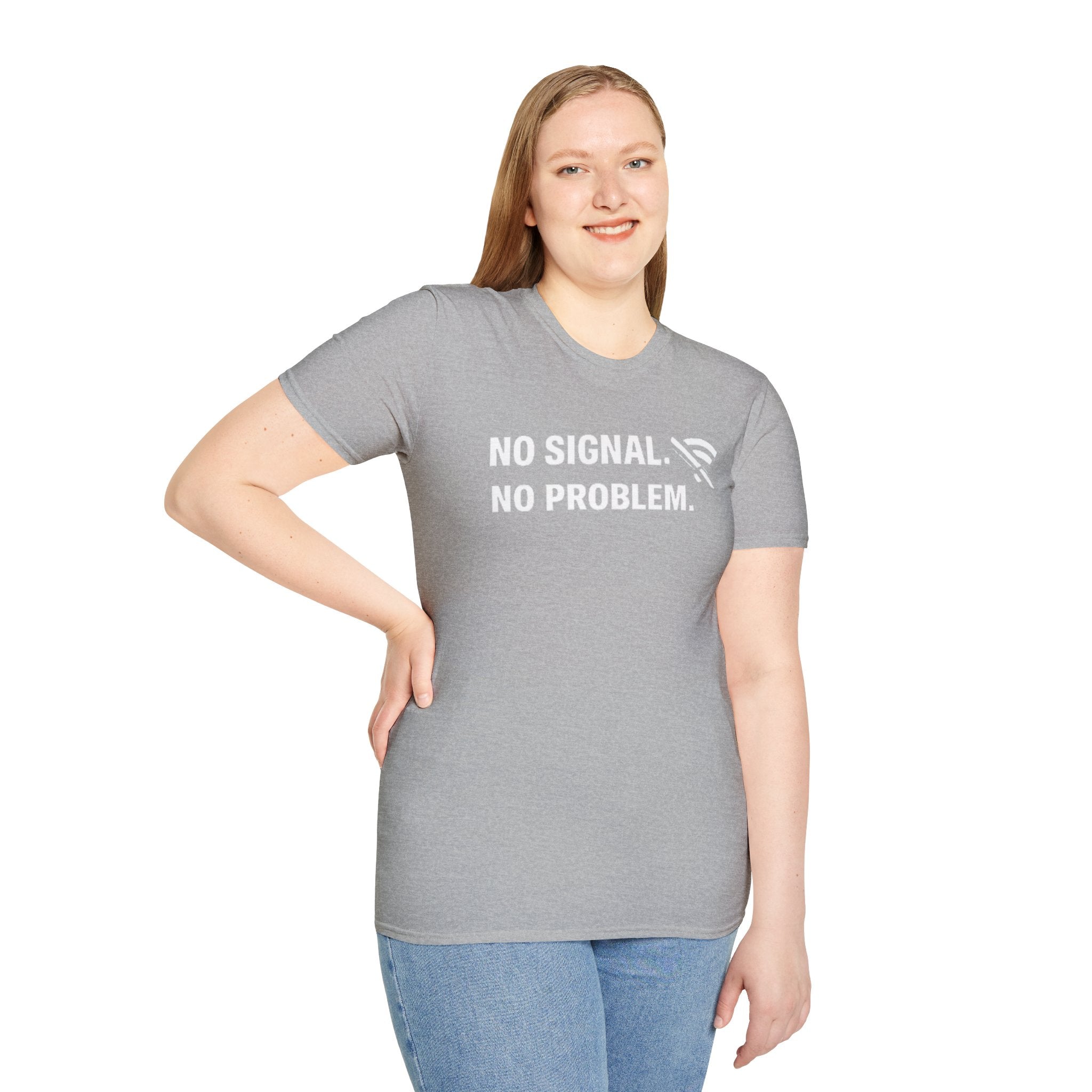 "No Signal, No Problem" Funny IT Tech Humor T-Shirt