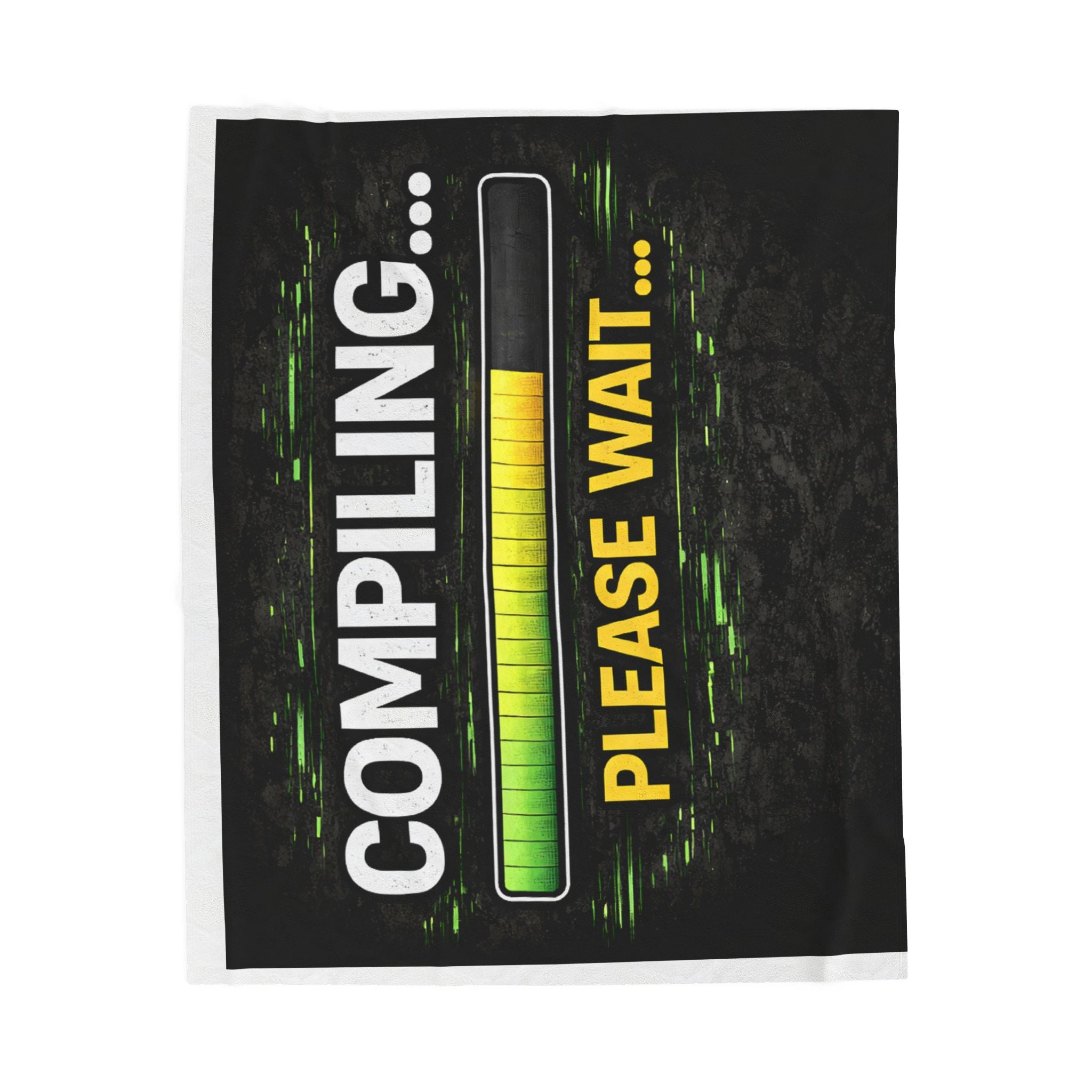"Compiling... Please Wait" Geek Humor Funny IT Velveteen Plush Blanket