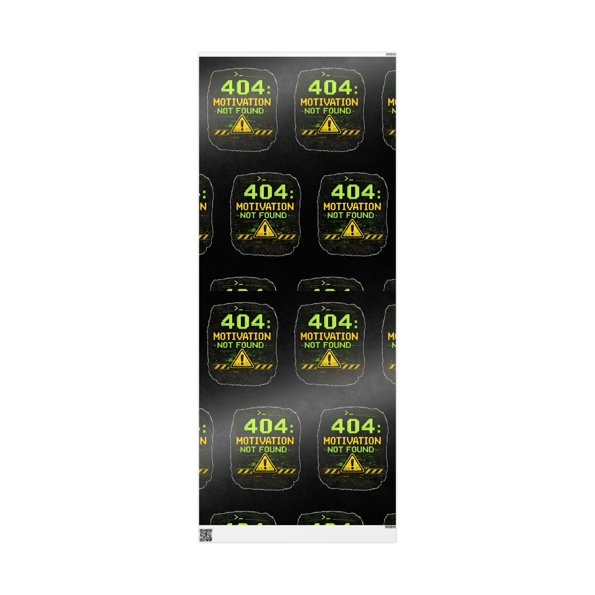 "404 Motivation Not Found" IT Tech Humor Error Pattern Gift Wrap Funny IT Wrapping Paper