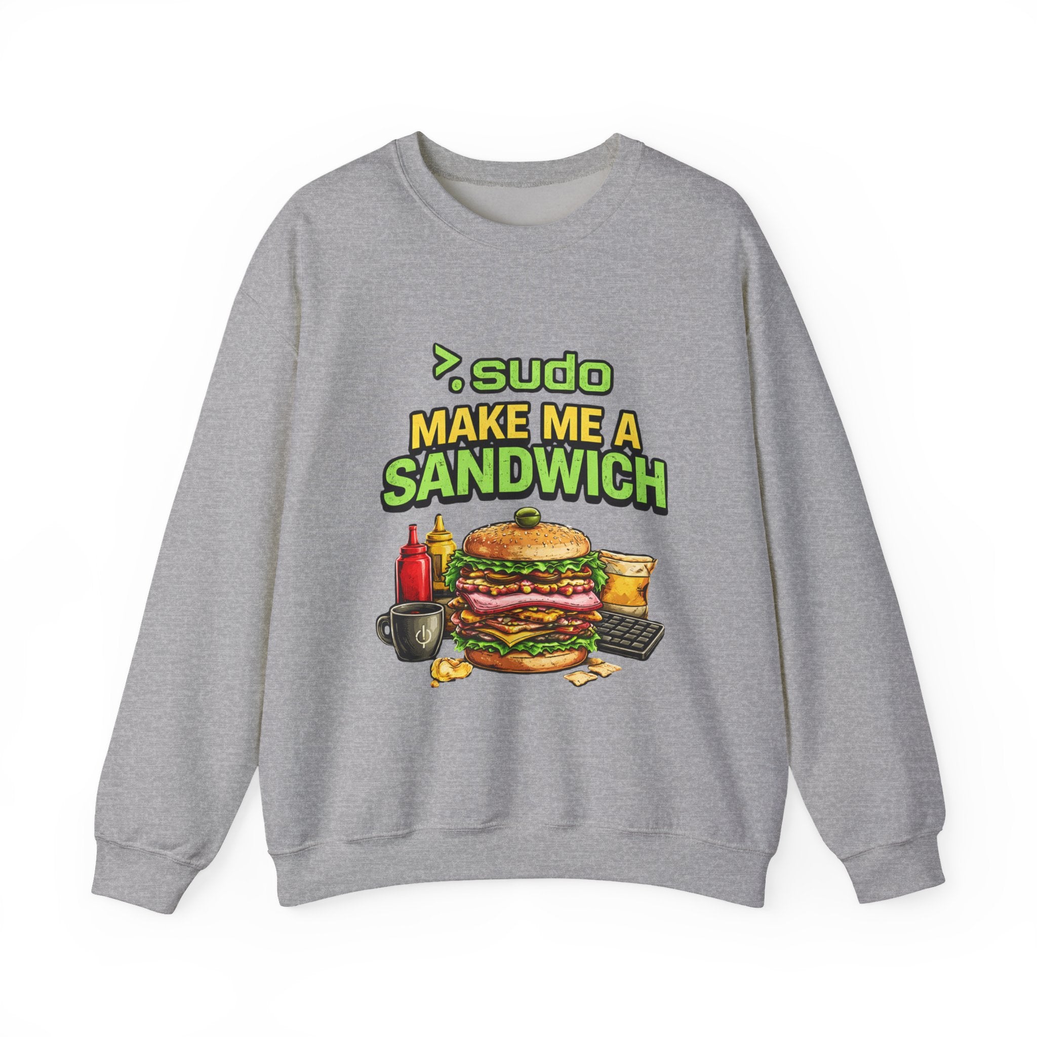 Sweatshirt — ">sudo Make Me a Sandwich" Funny Linux Programmer Crewneck