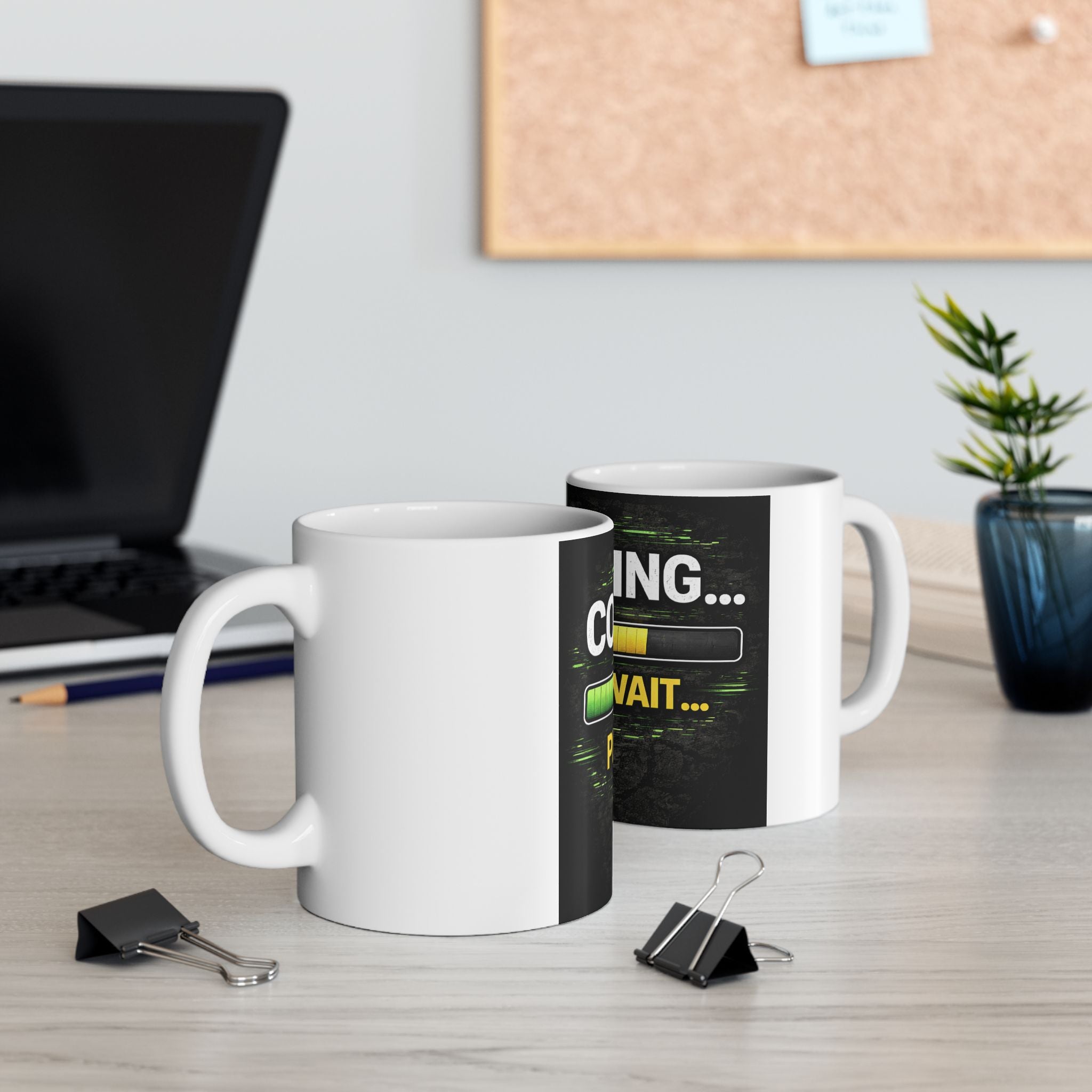 "Compiling... Please Wait" Geek Humor Ceramic Mug, (11oz, 15oz)