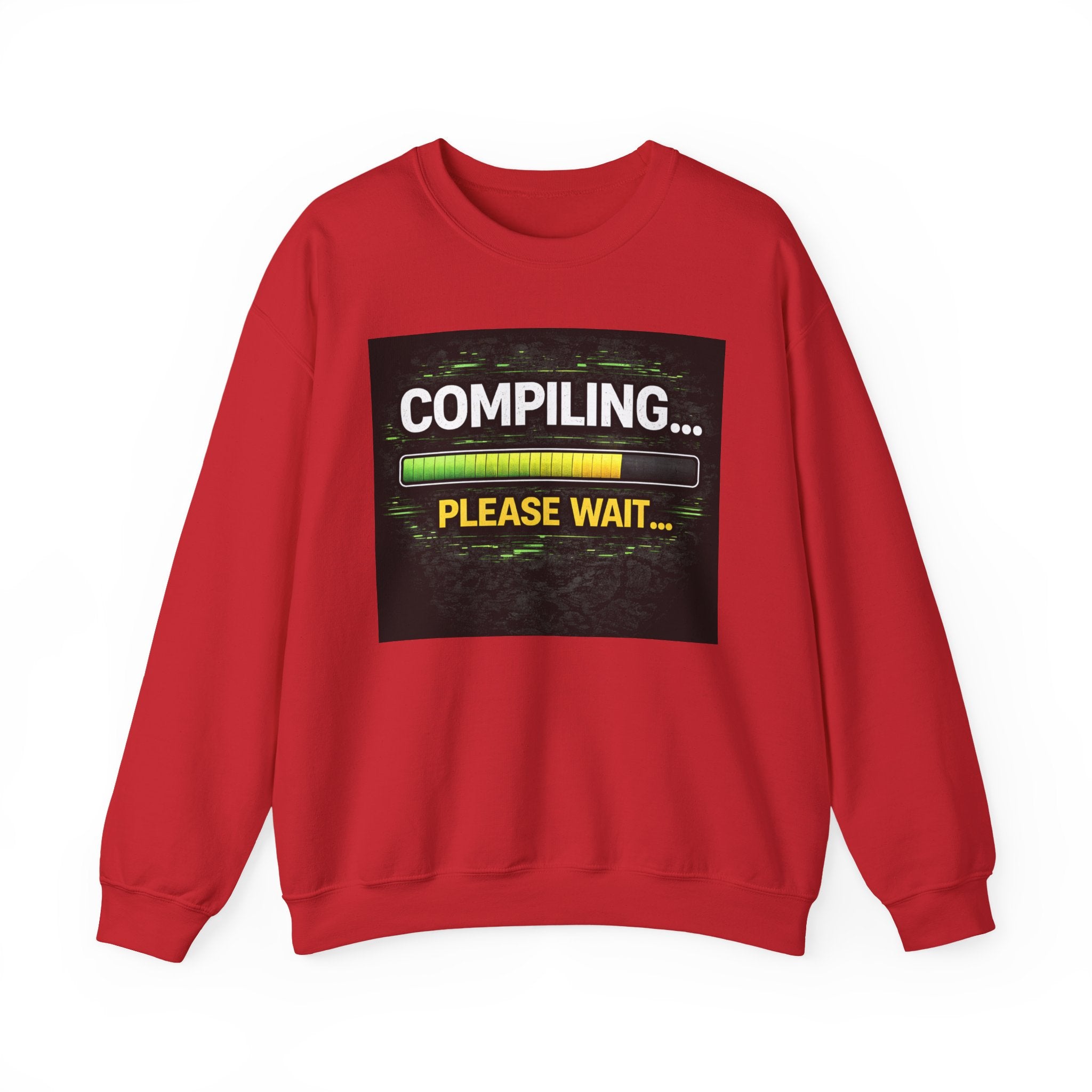 "Compiling... Please Wait" Tech Humor Crewneck Sweatshirt